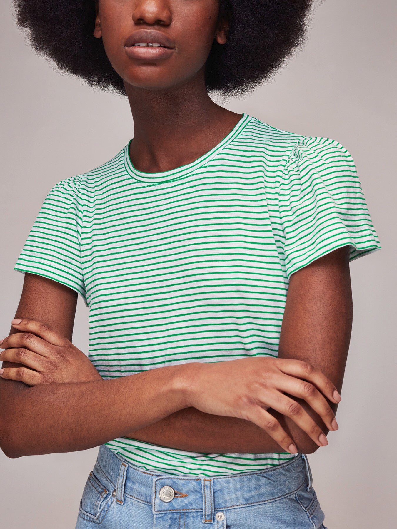 Cotton Frill Stripe T-Shirt