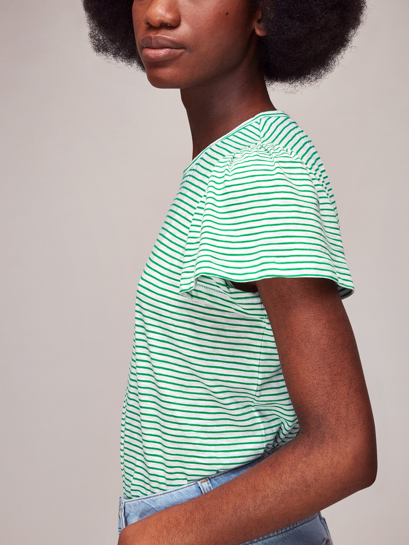 Cotton Frill Stripe T-Shirt