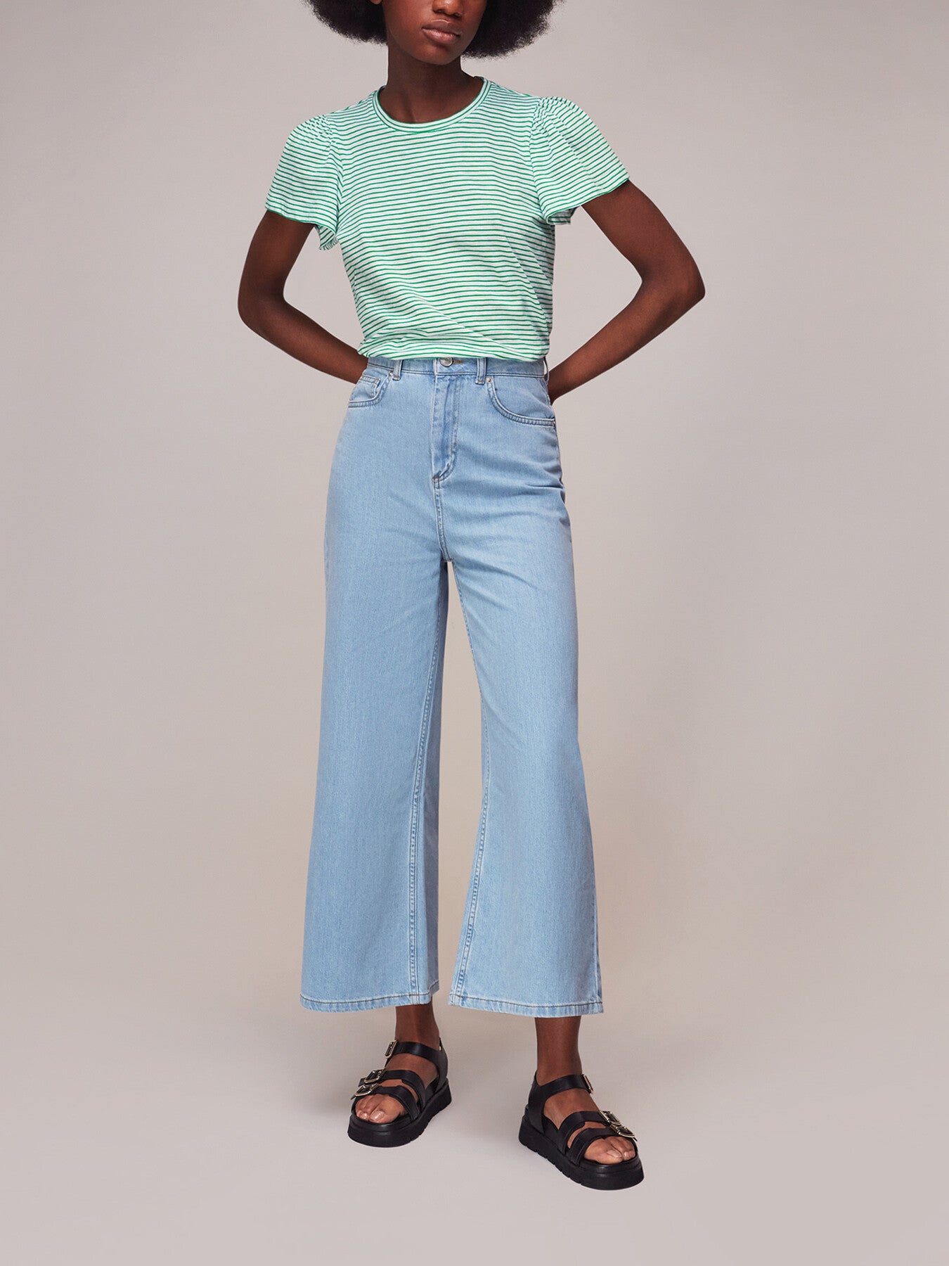 Cotton Frill Stripe T-Shirt