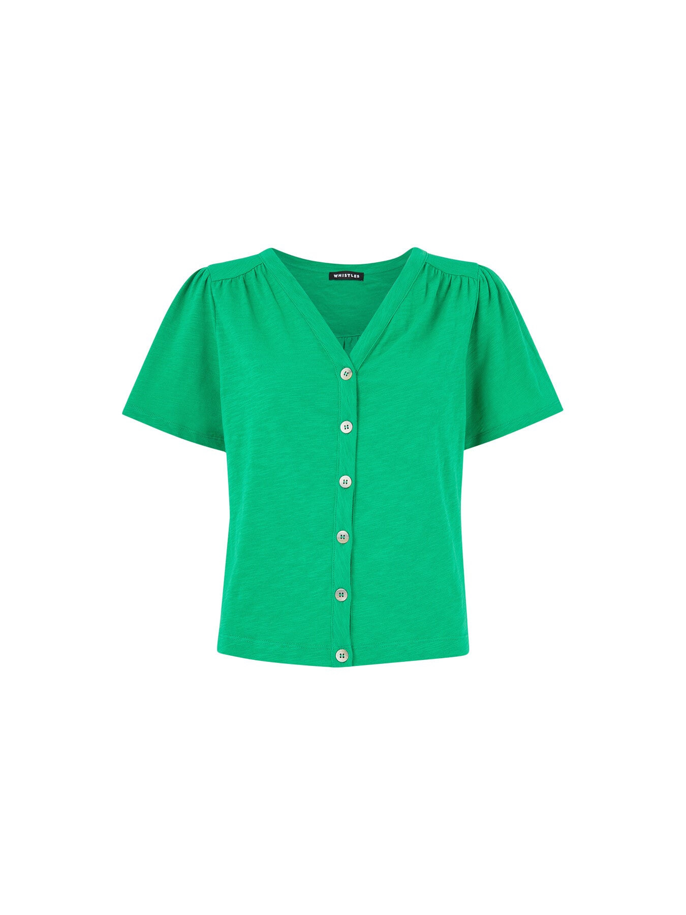 Maeve V Neck Button Front Tee