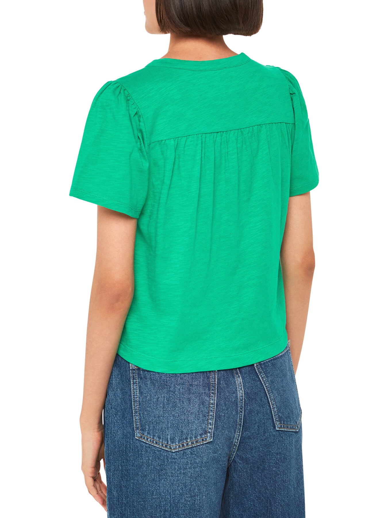Maeve V Neck Button Front Tee