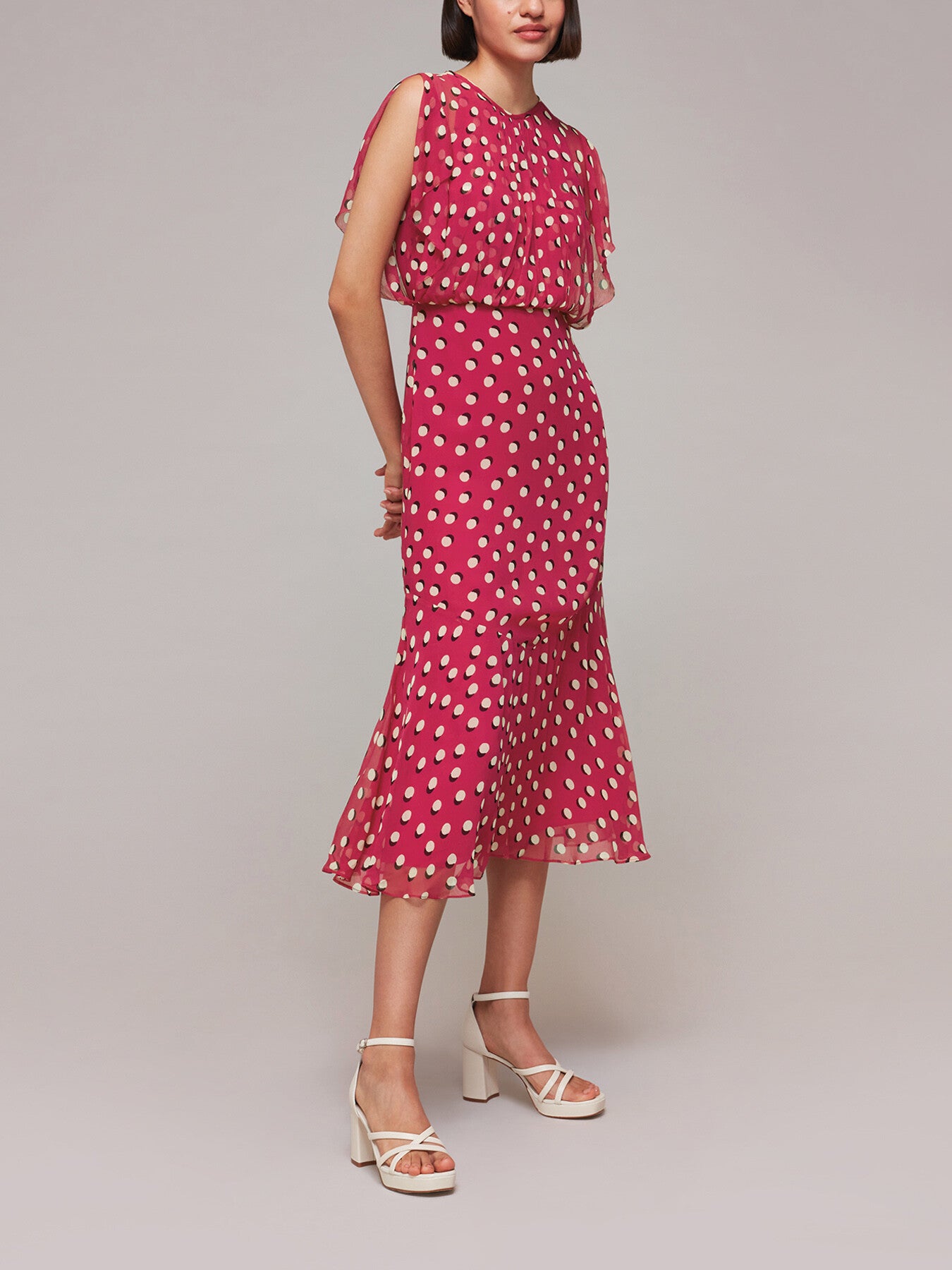 Moon Spot Print Midi Dress