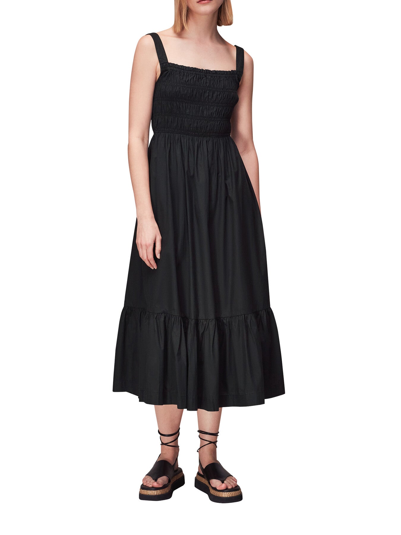 Greta Ruched Poplin Dress