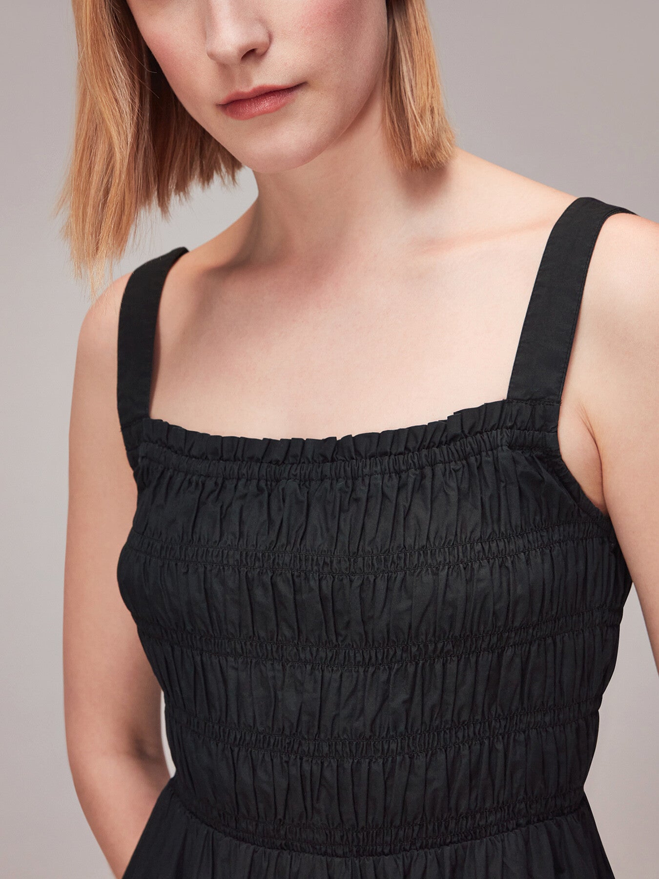 Greta Ruched Poplin Dress
