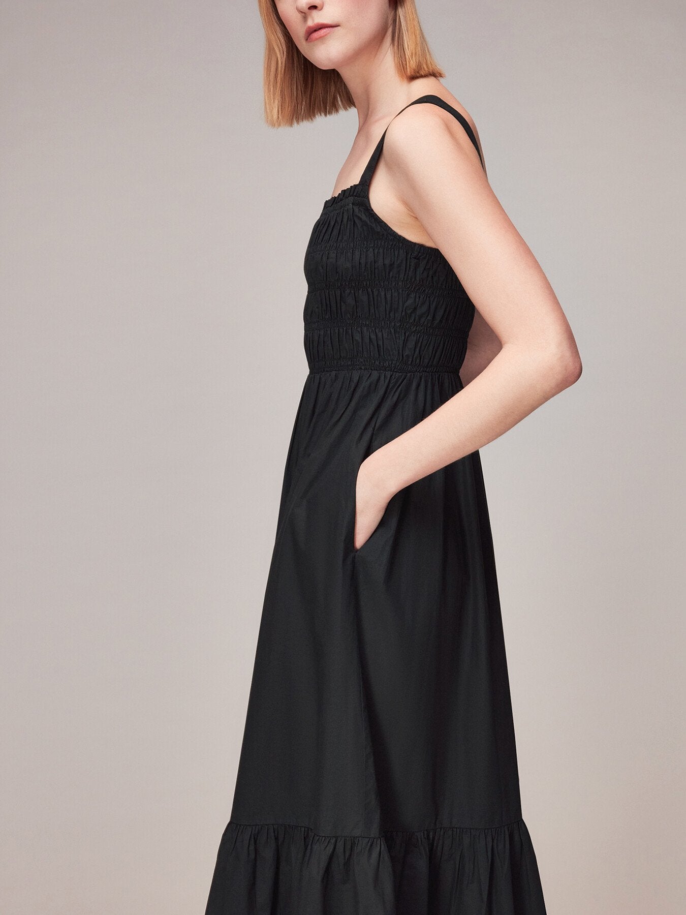 Greta Ruched Poplin Dress