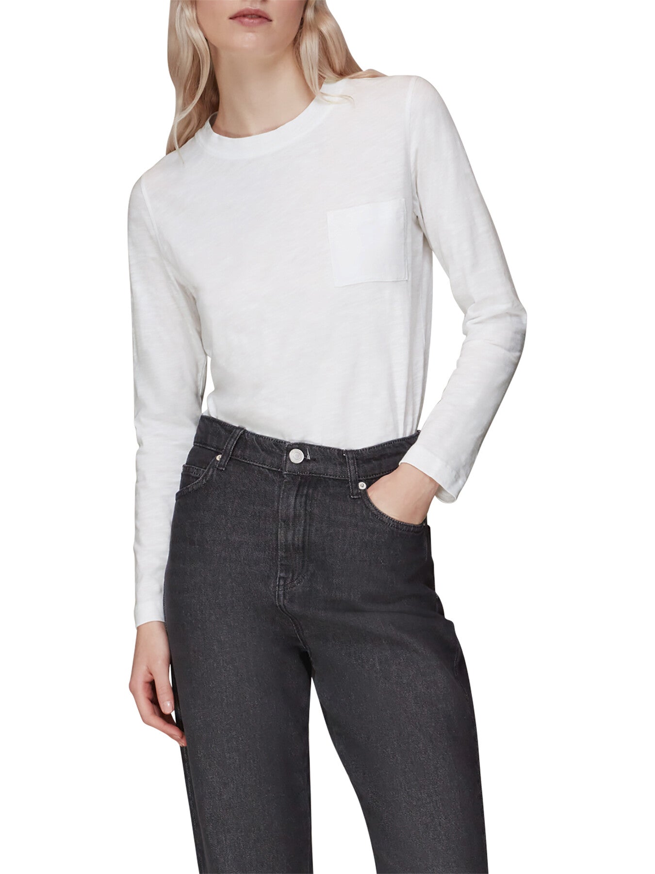 Crew Neck Pocket Top