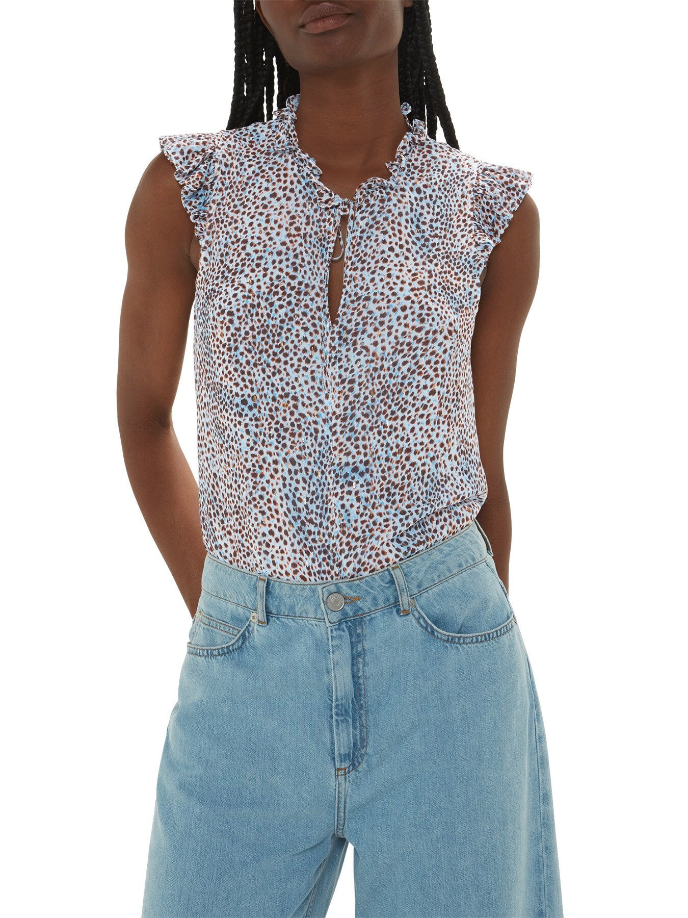 Ink Spot Frill Blouse