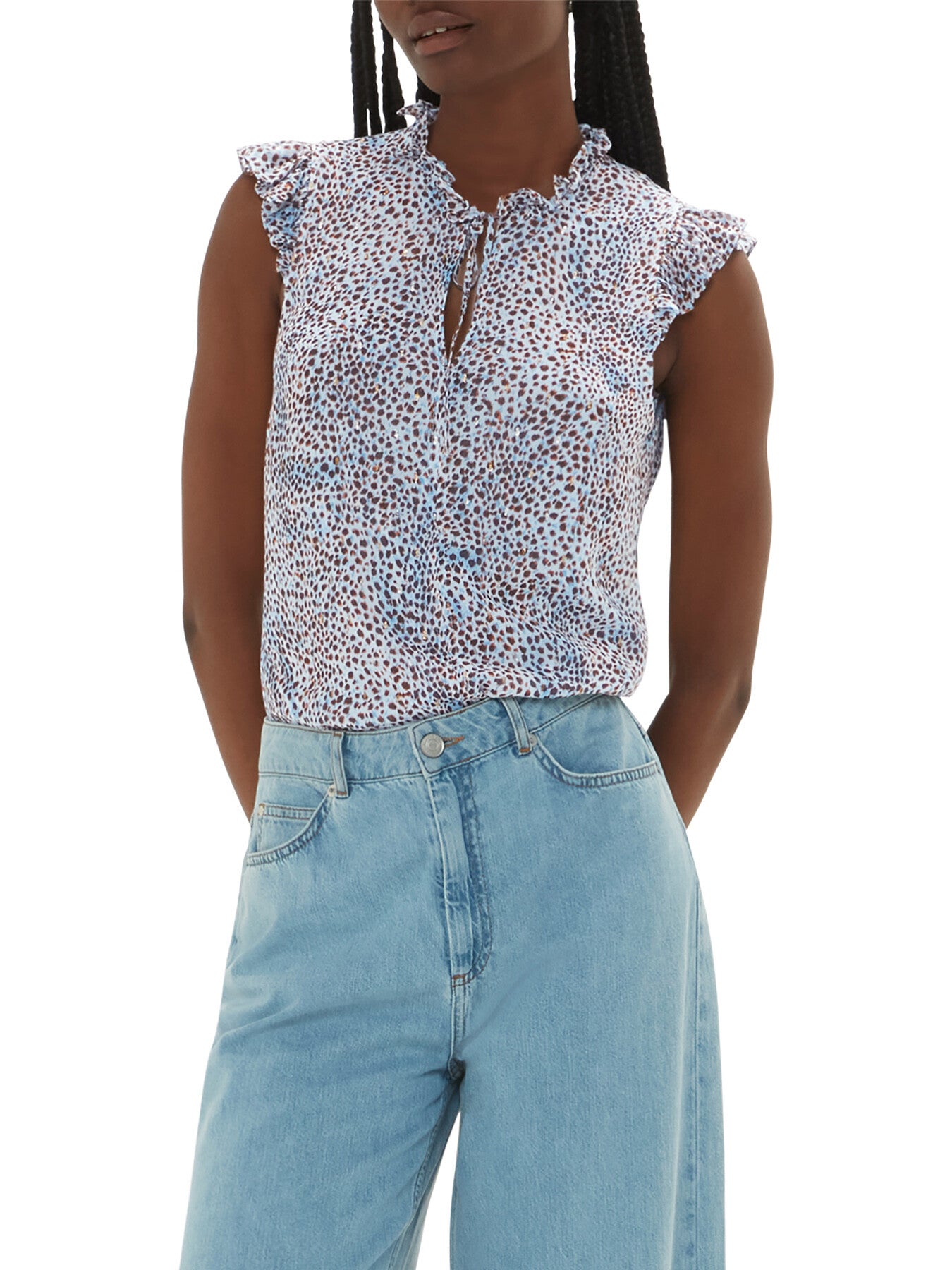 Ink Spot Frill Blouse