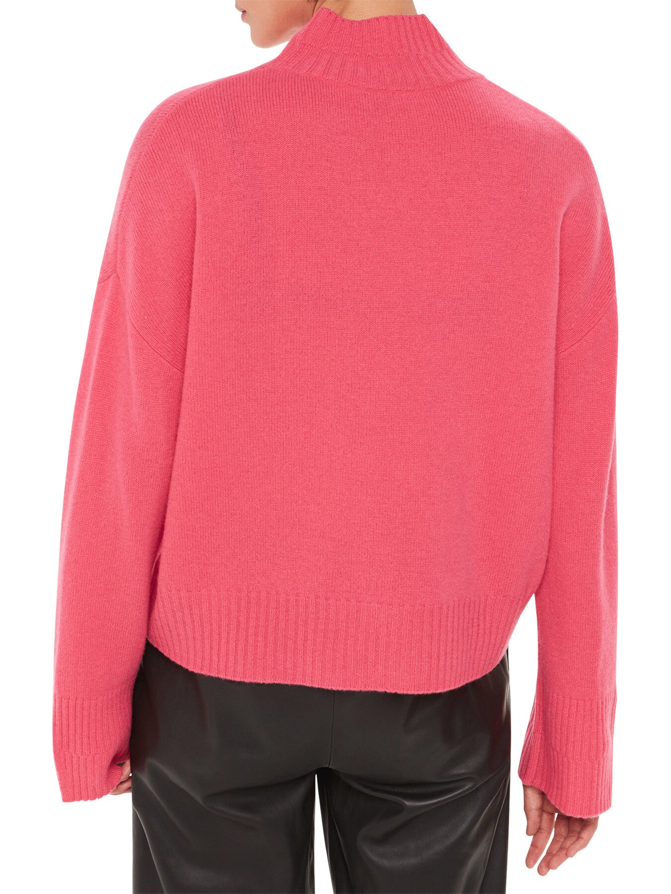 Wool Double Trim Funnel Neck