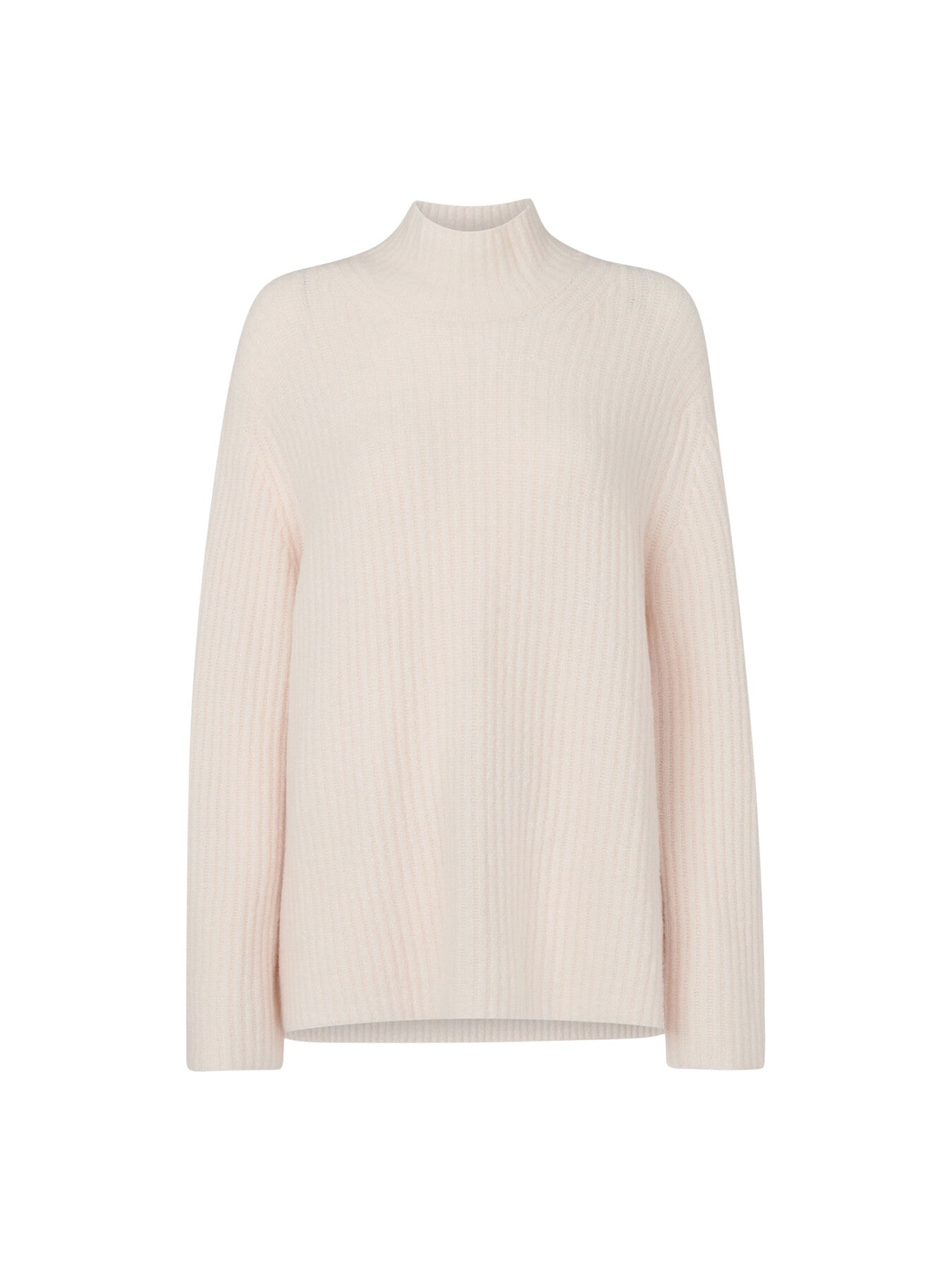 Wool Mix Rib Funnel Neck