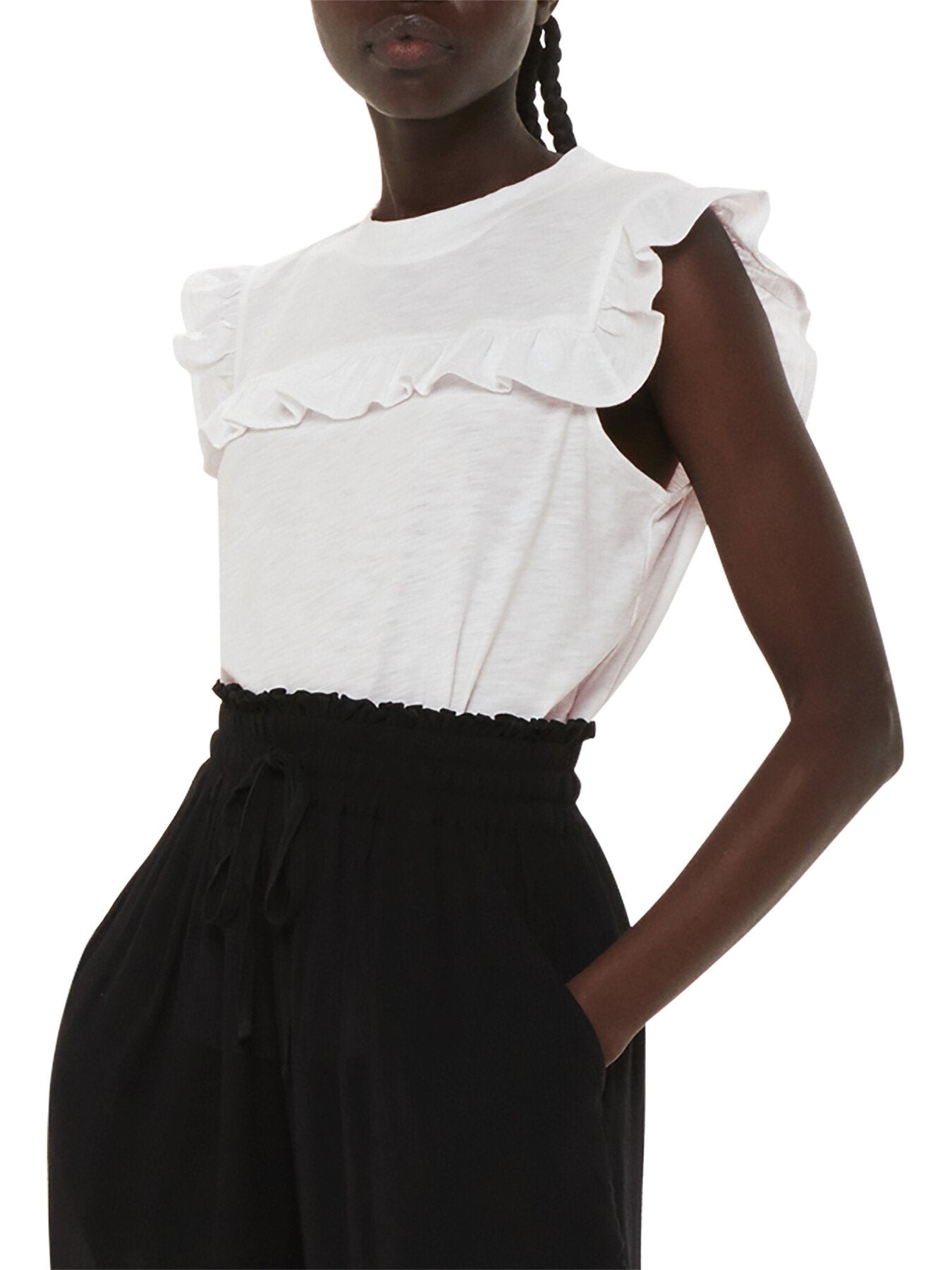 Cotton Yoke Frill Tank