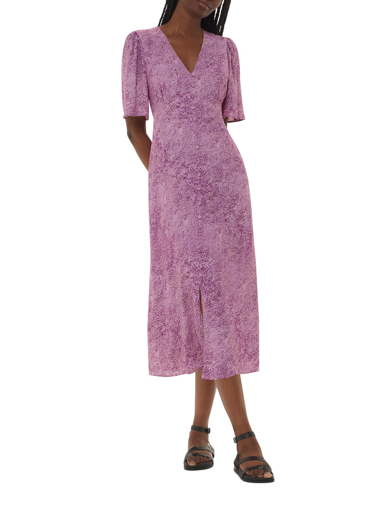 Diagonal Snake Midi Dress
