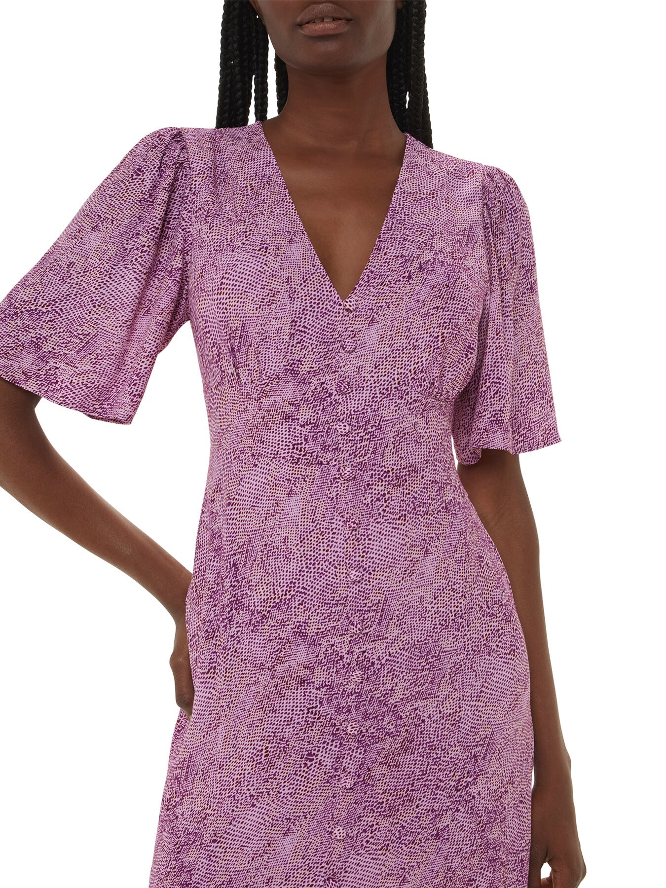 Diagonal Snake Midi Dress