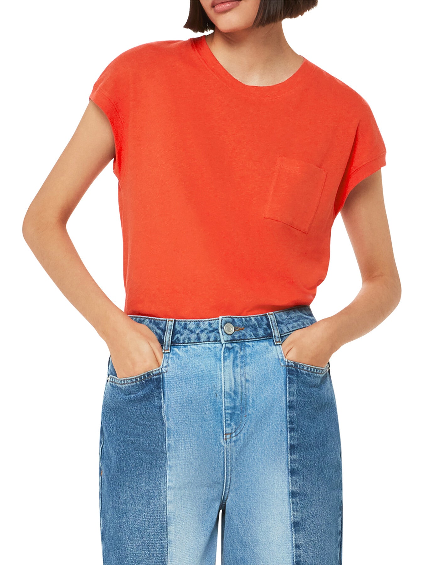 Ember Linen Mix Pocket Tee