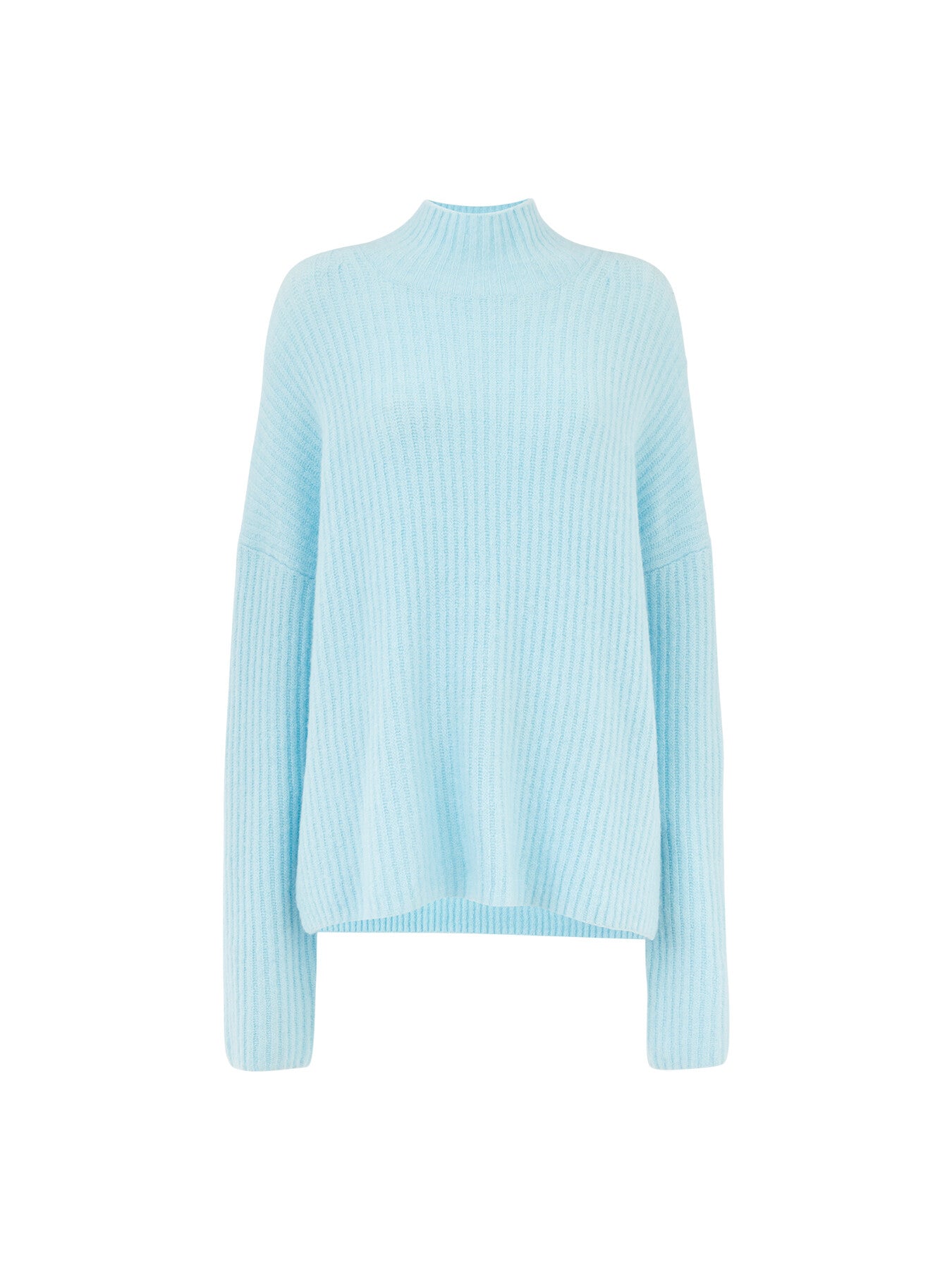 Wool Mix Rib Funnel Neck