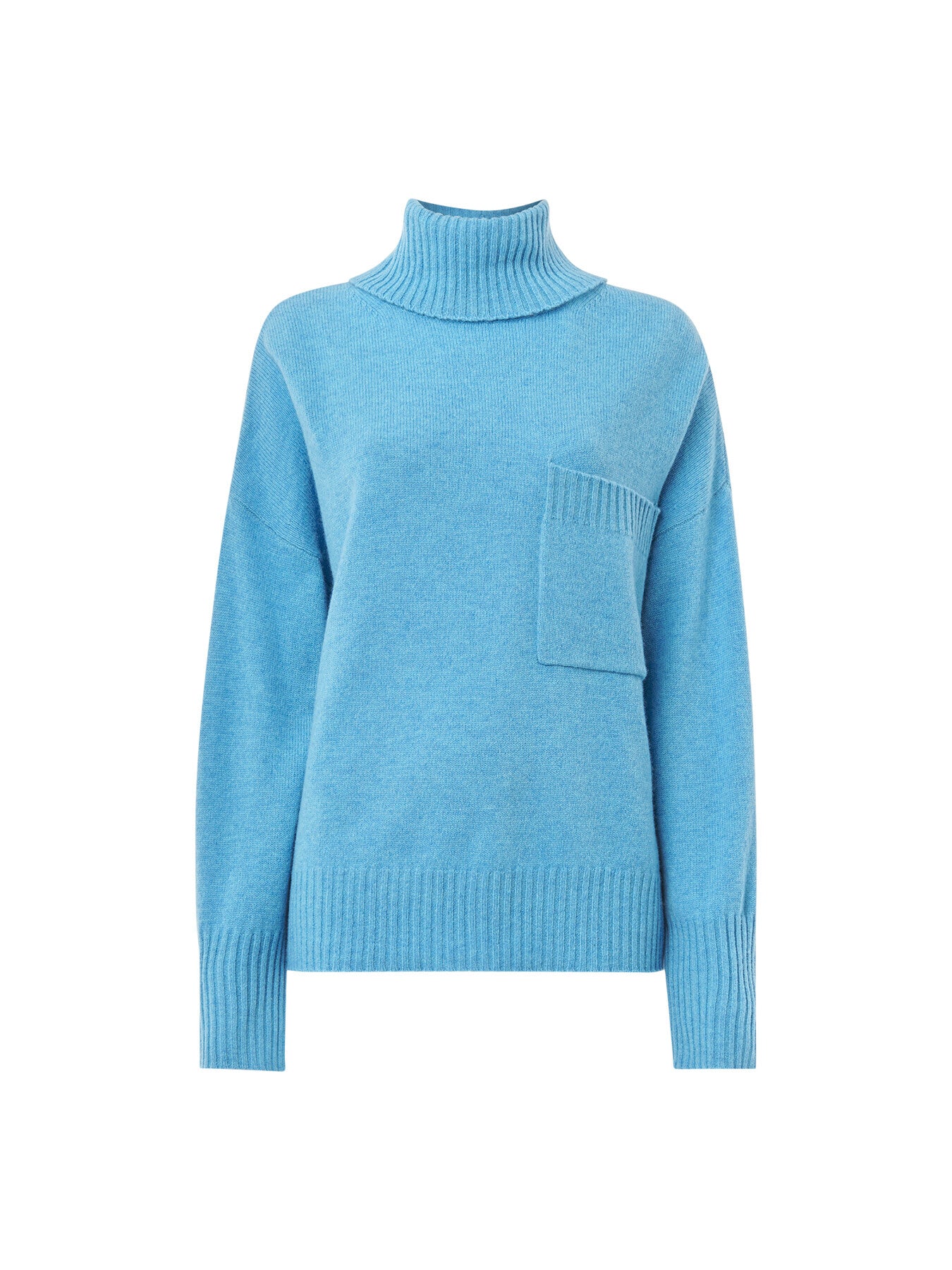 Wool Roll Neck Pocket Sweater