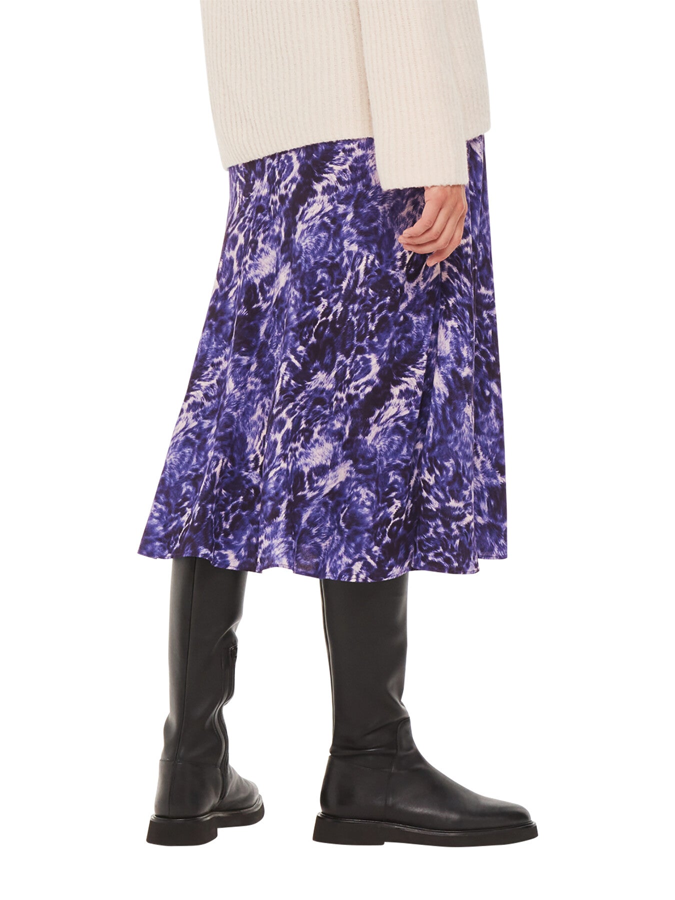 Glossy Leopard Bias Skirt