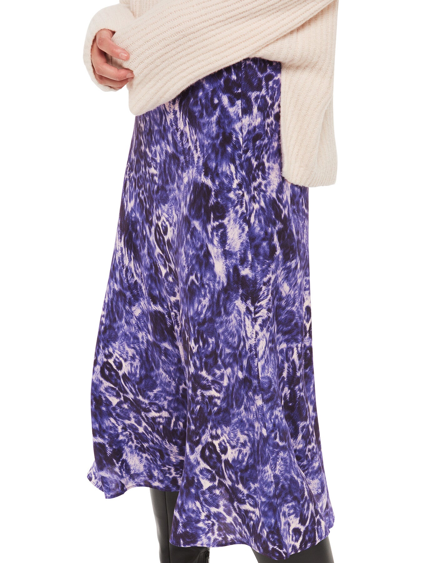 Glossy Leopard Bias Skirt