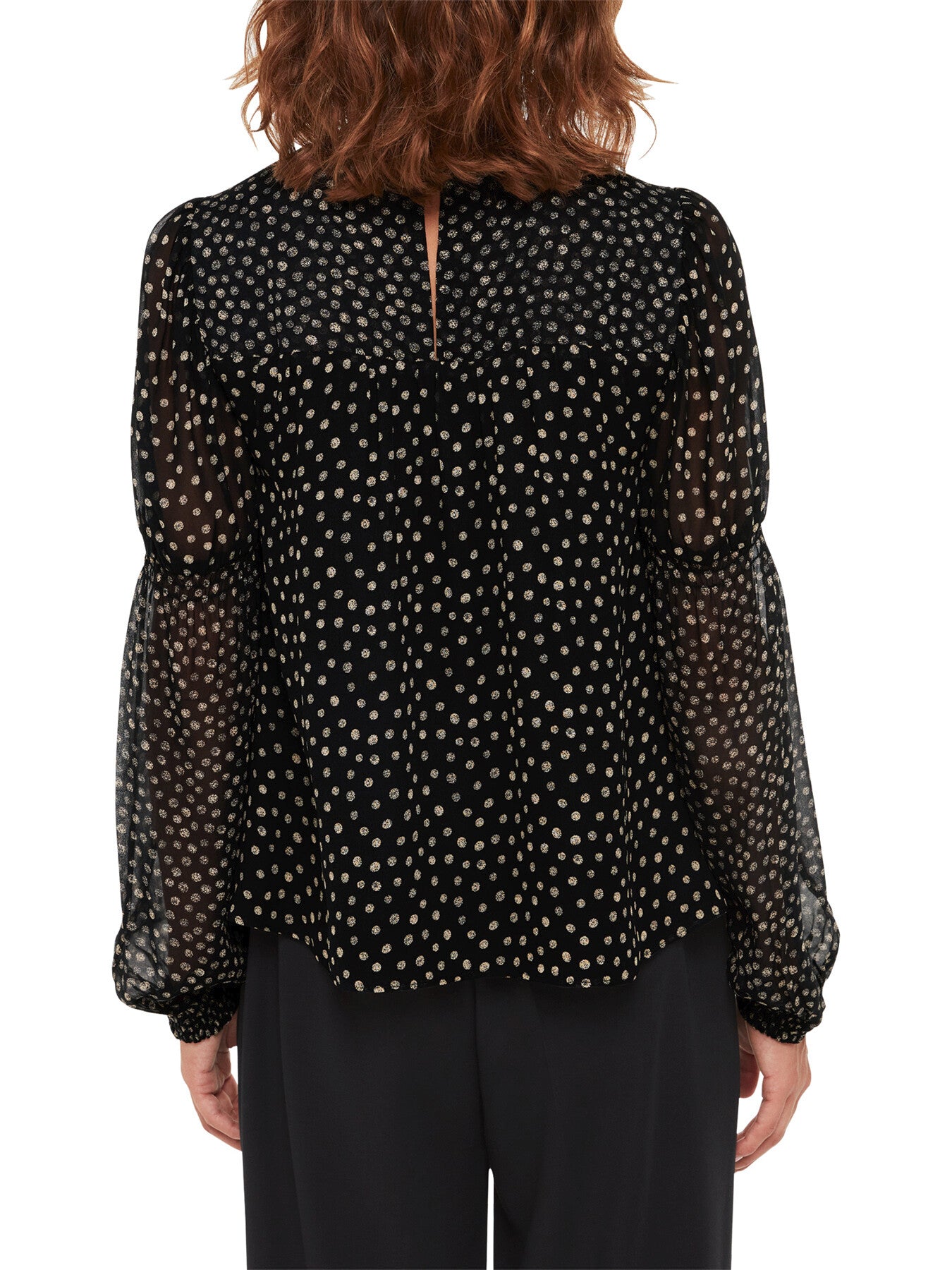 Speckled Polka Dot Shirred Top