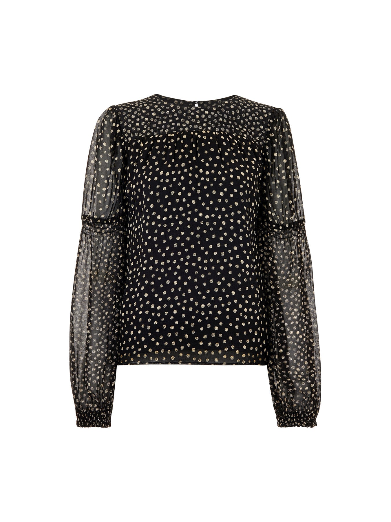 Speckled Polka Dot Shirred Top