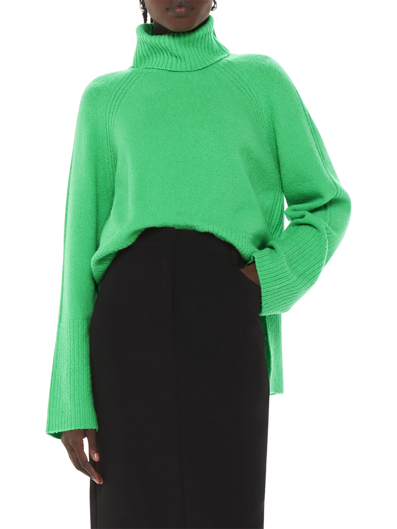 Textured Rib Detail Roll Neck