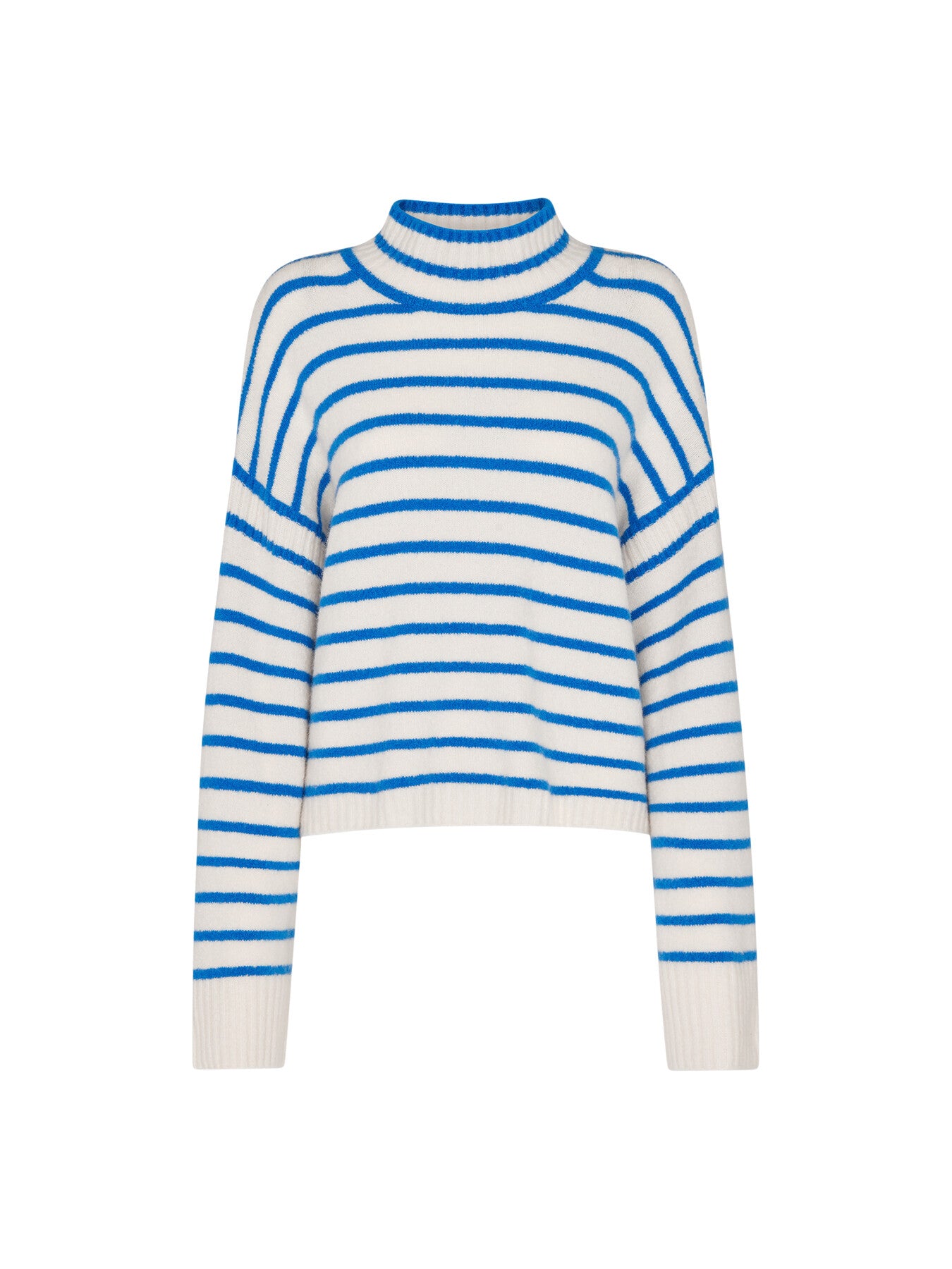 Stripe Rib Detail Funnel Knit