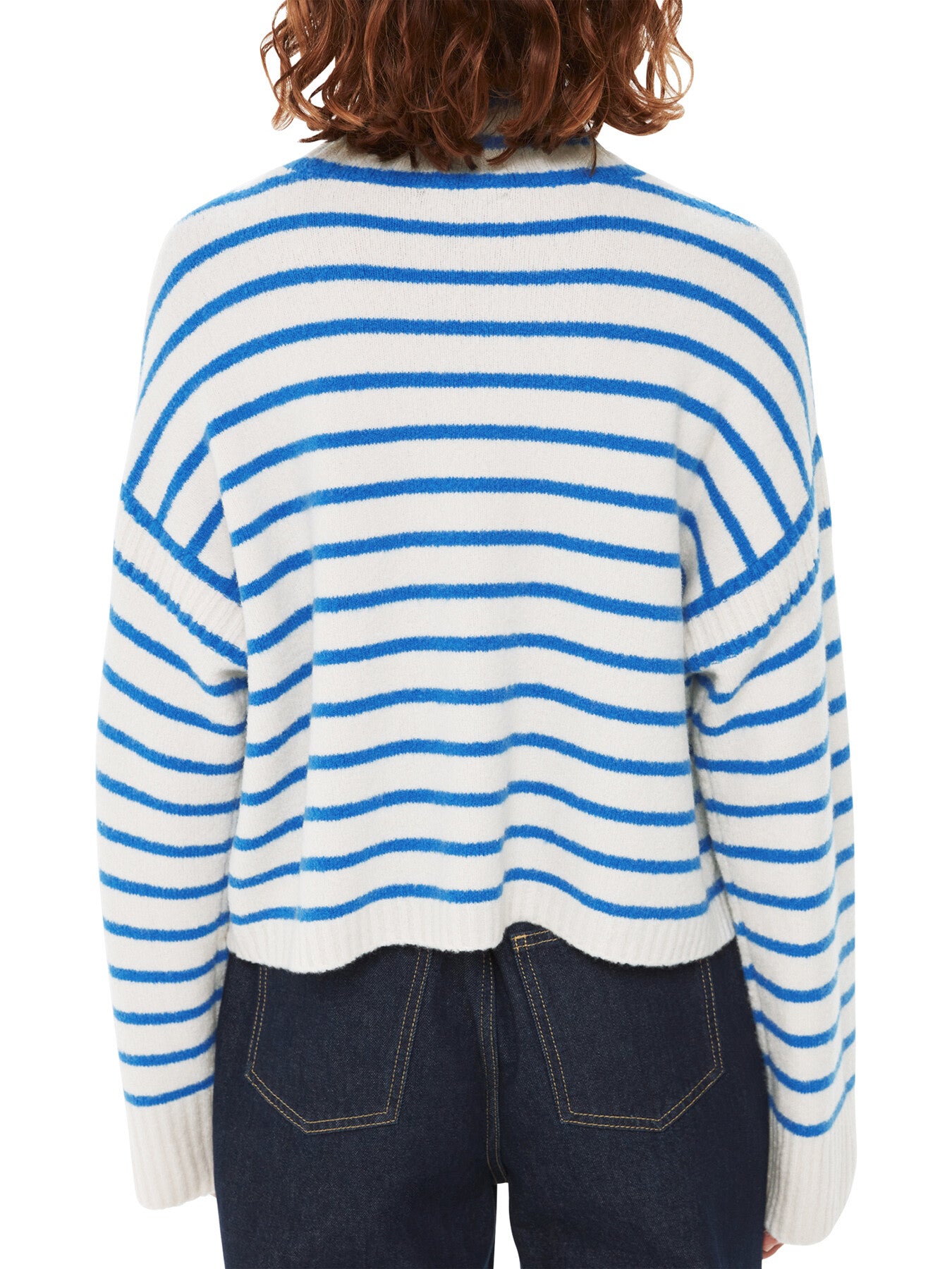 Stripe Rib Detail Funnel Knit