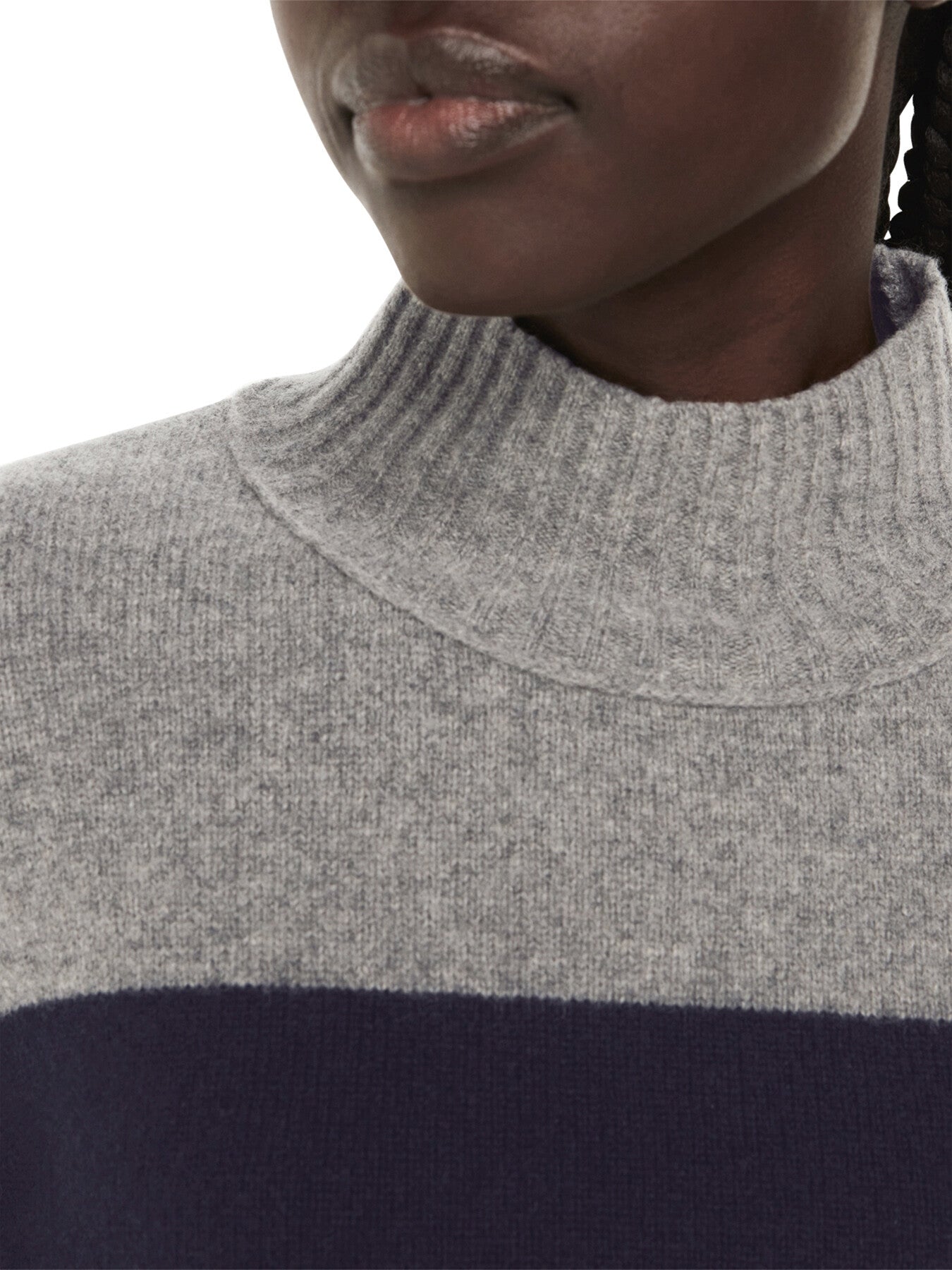 Wool Colour Block Funnel Neck