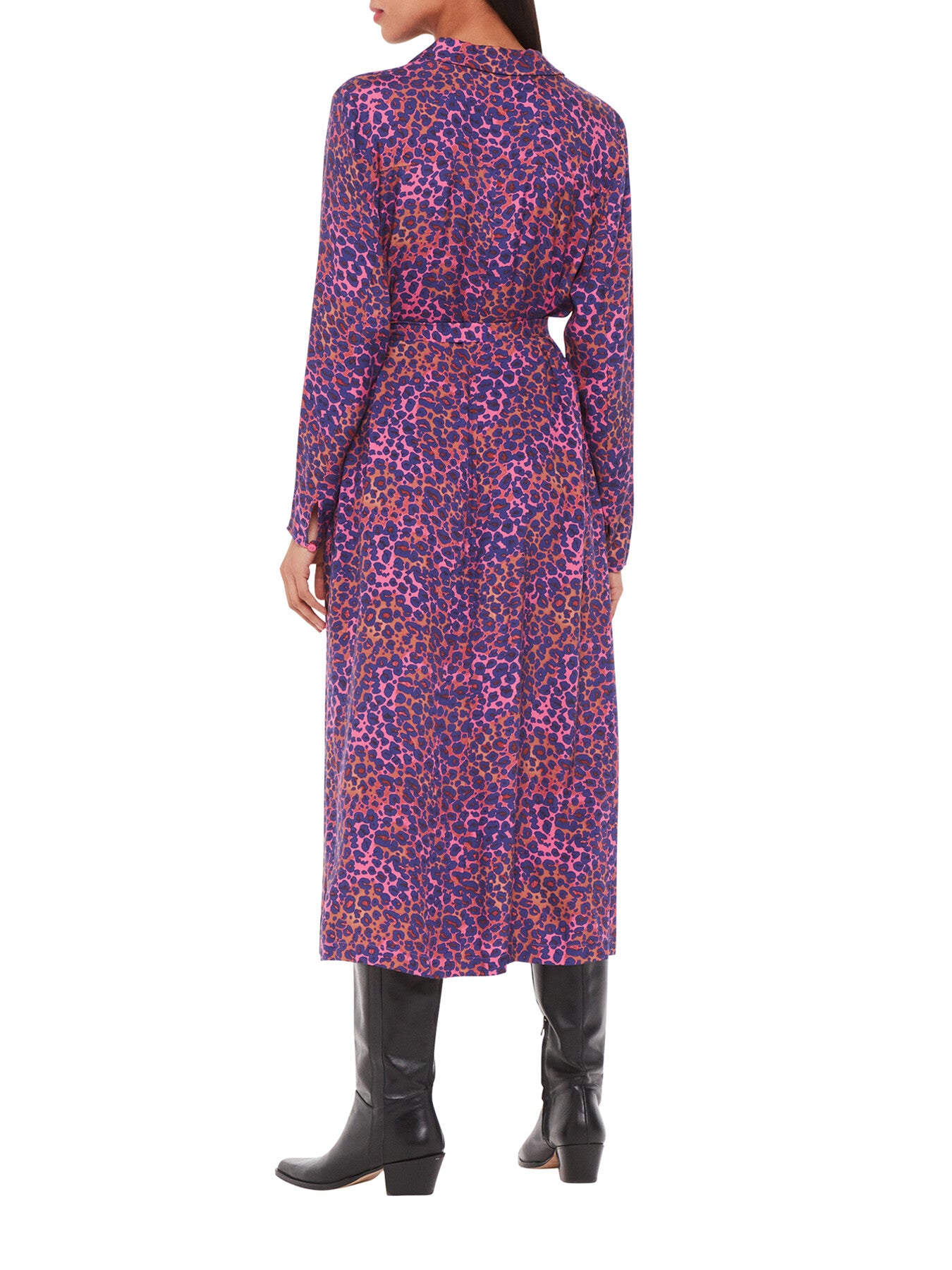 Mottled Leopard Midi Dress