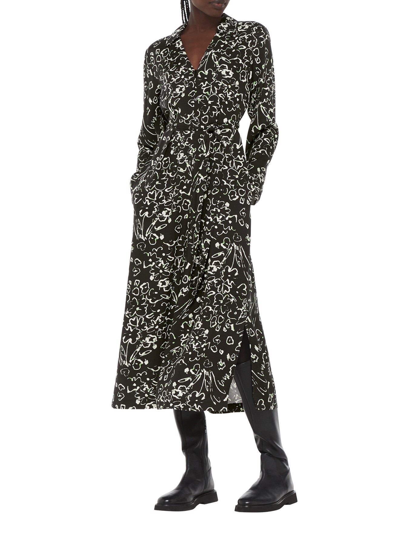 Scribble Bouquet Midi Dress