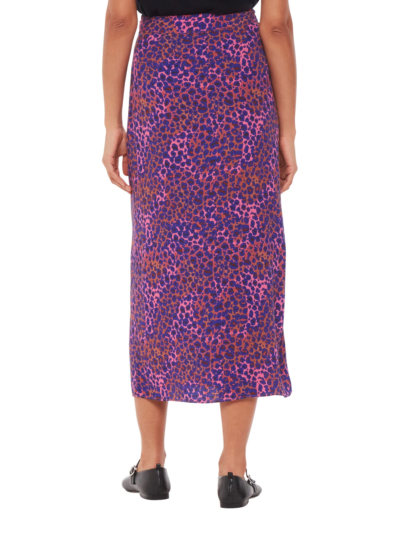 Mottled Leopard Midi Skirt
