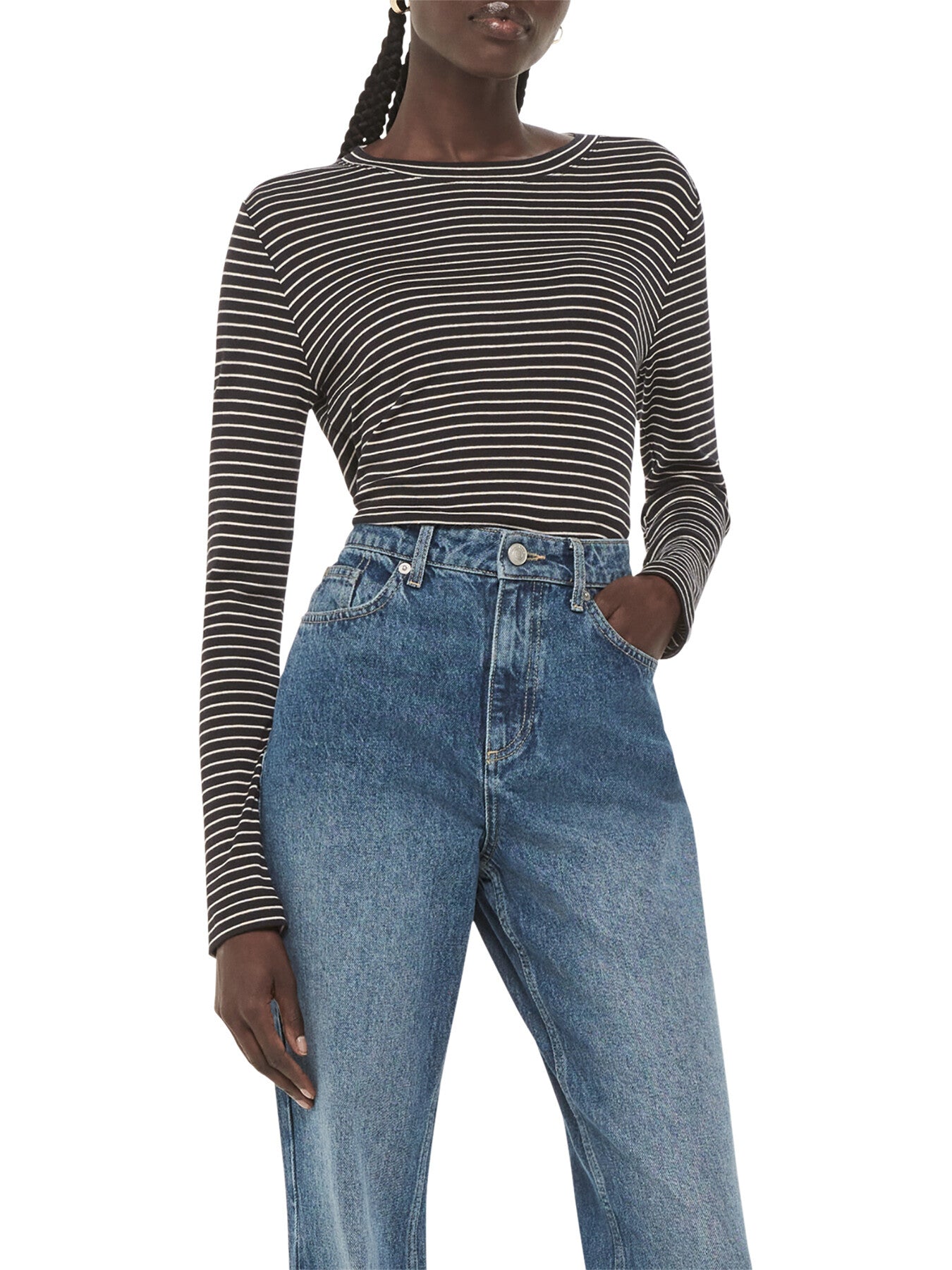 Slim Stripe Long Sleeve Crew