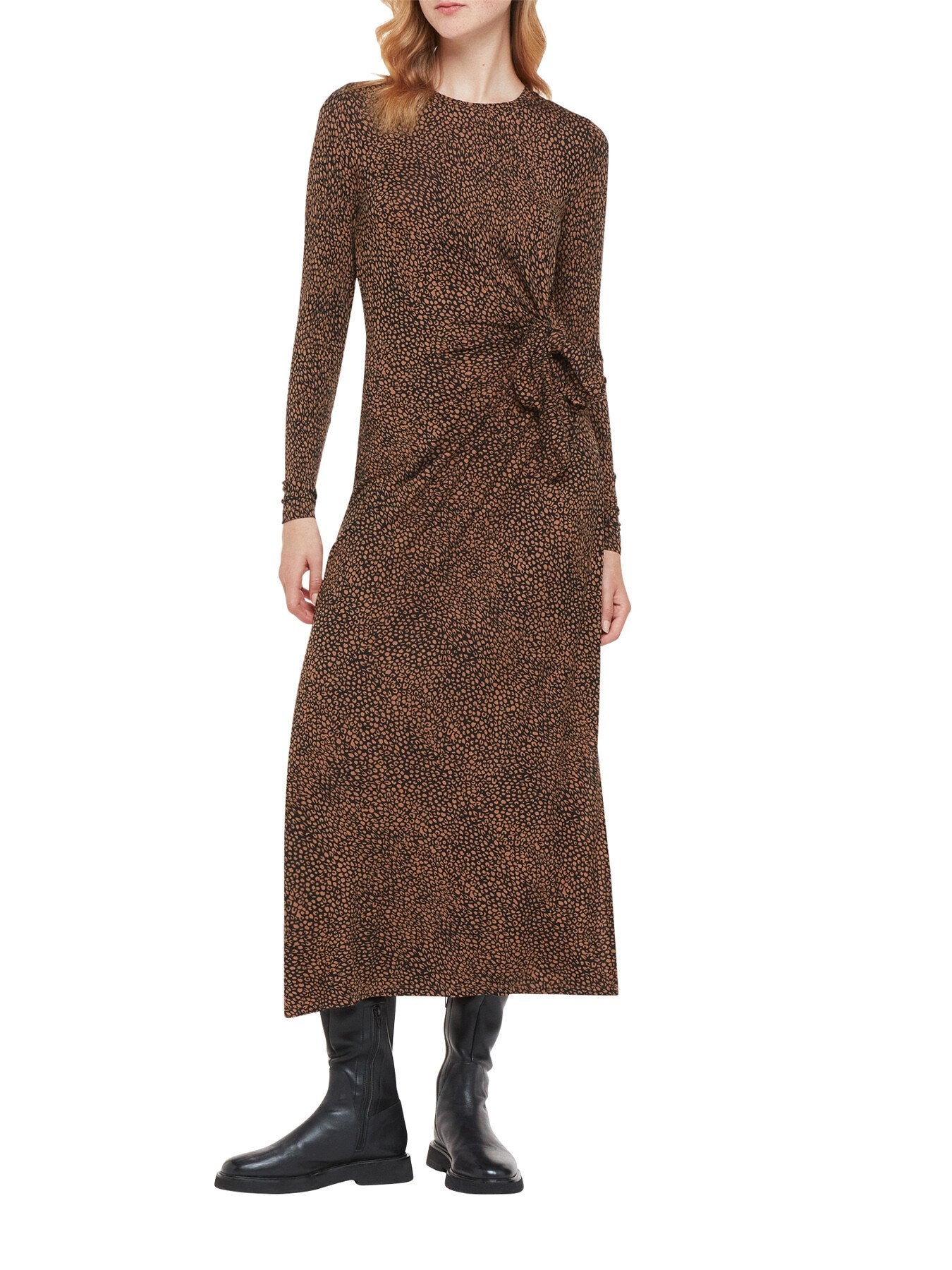 Coffee Bean Tie Jersey Dress