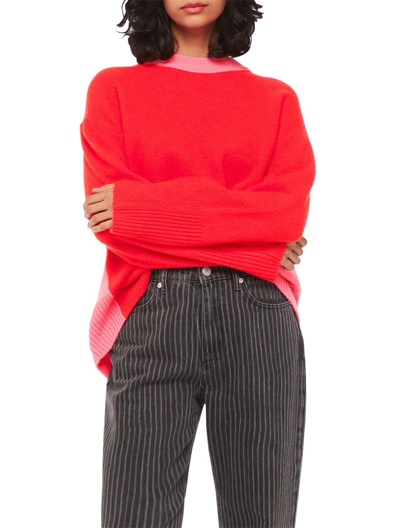 Colour block Crew Neck Knit