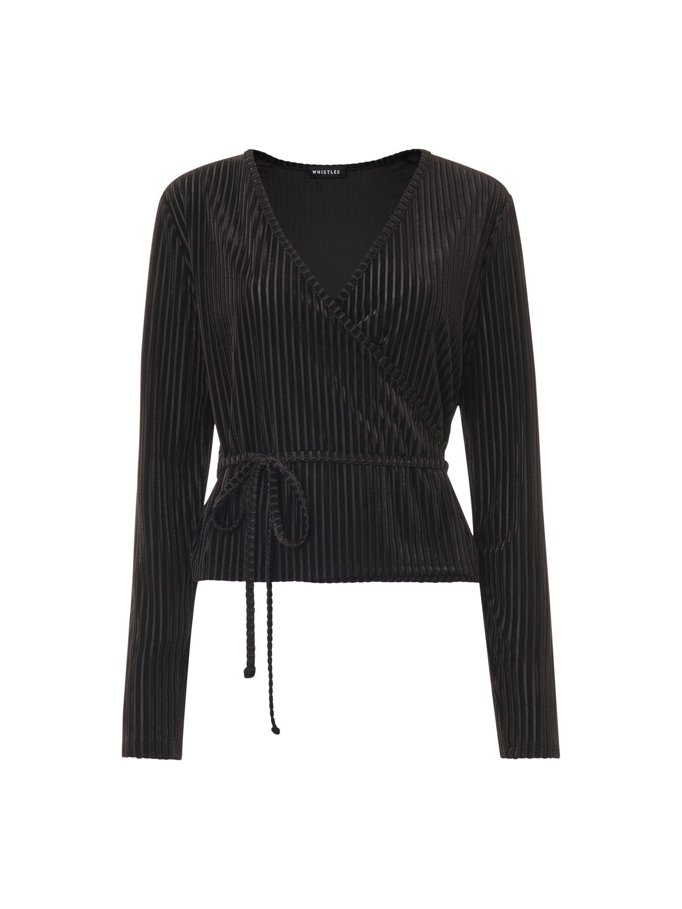 Velvet Stripe Wrap Cardigan
