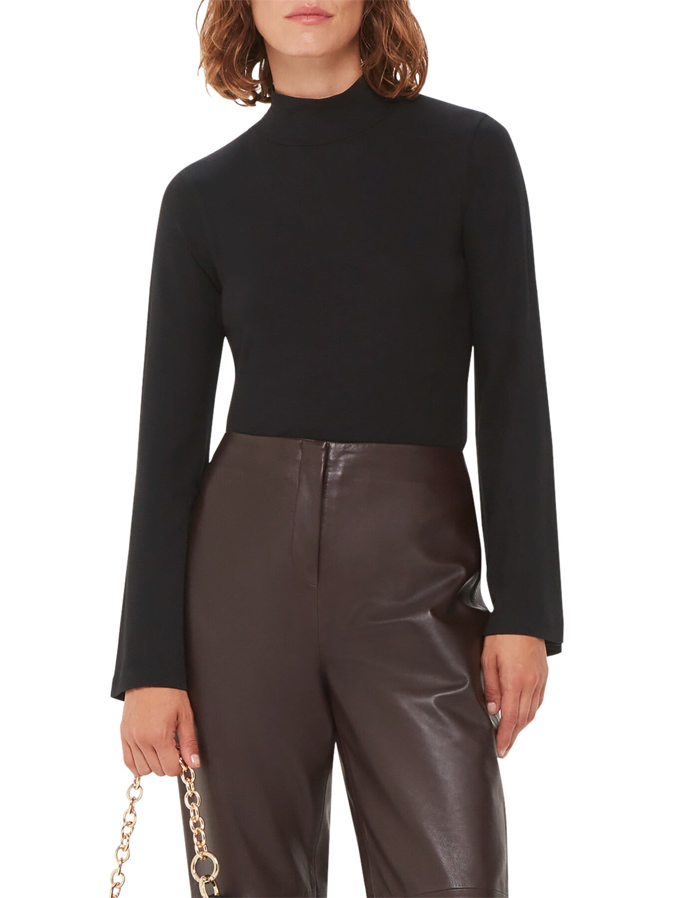 Wide Sleeve High Neck Top