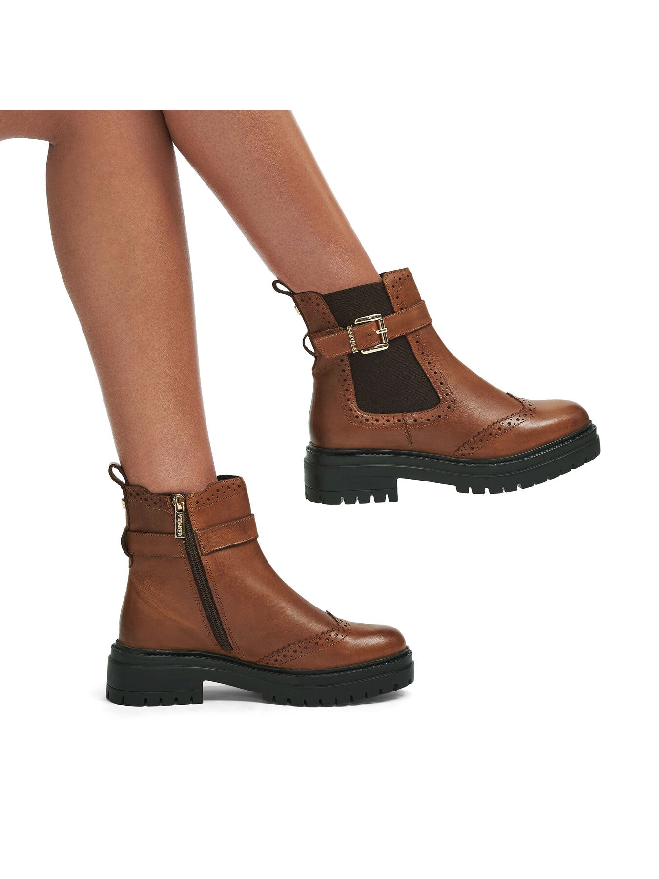 Headline Brogue Leather Ankle Boots