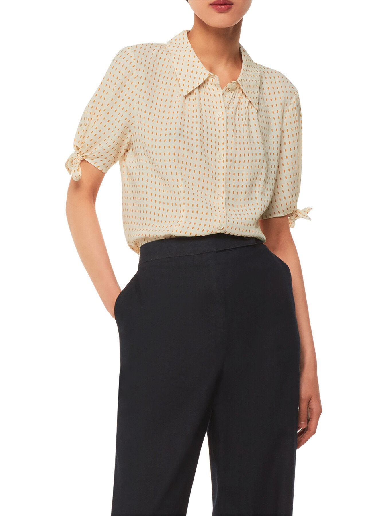Oval Spot Tie Sleeve Shirt