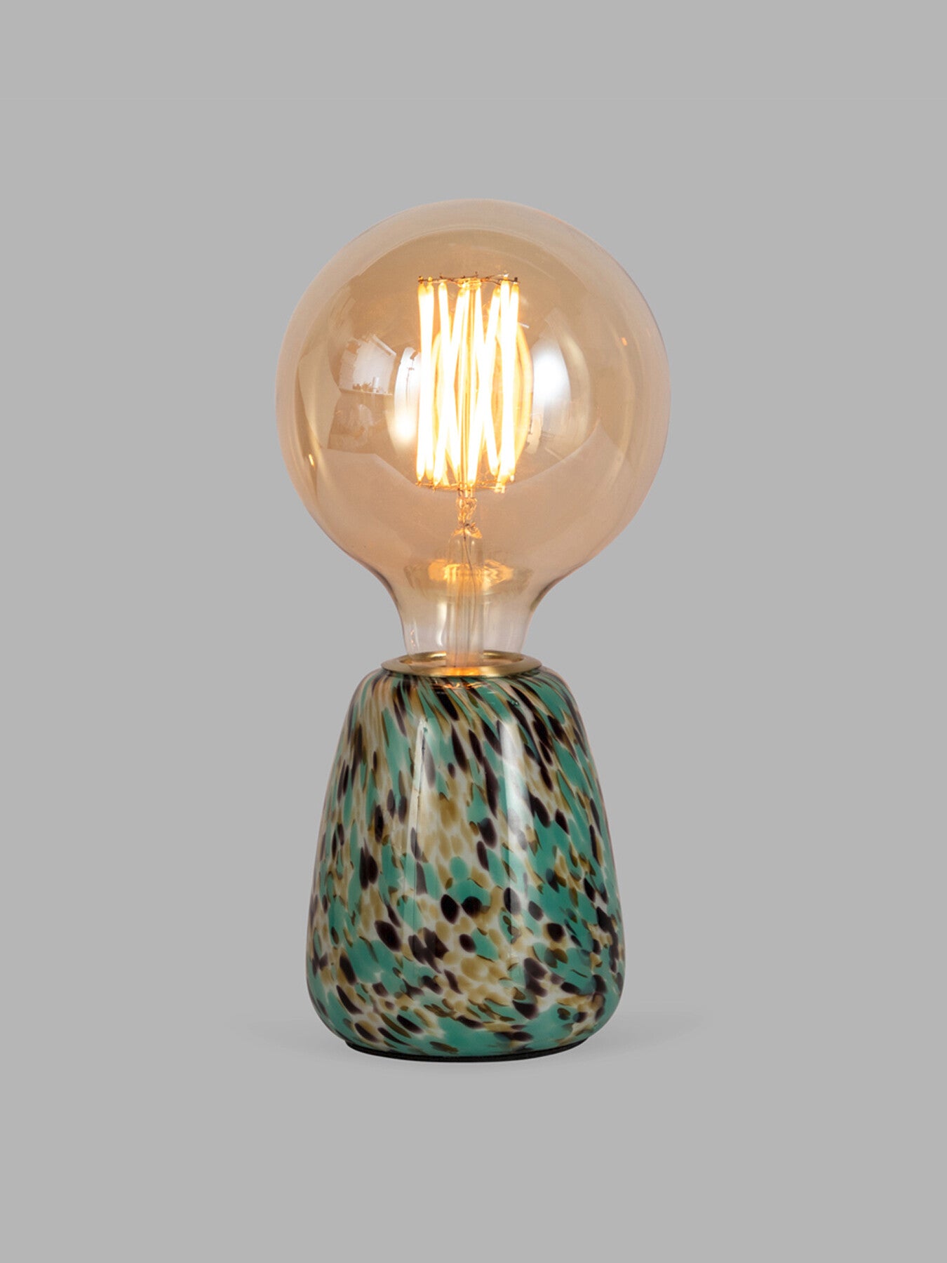 Confetti Glass Table Lamp Turquoise Small