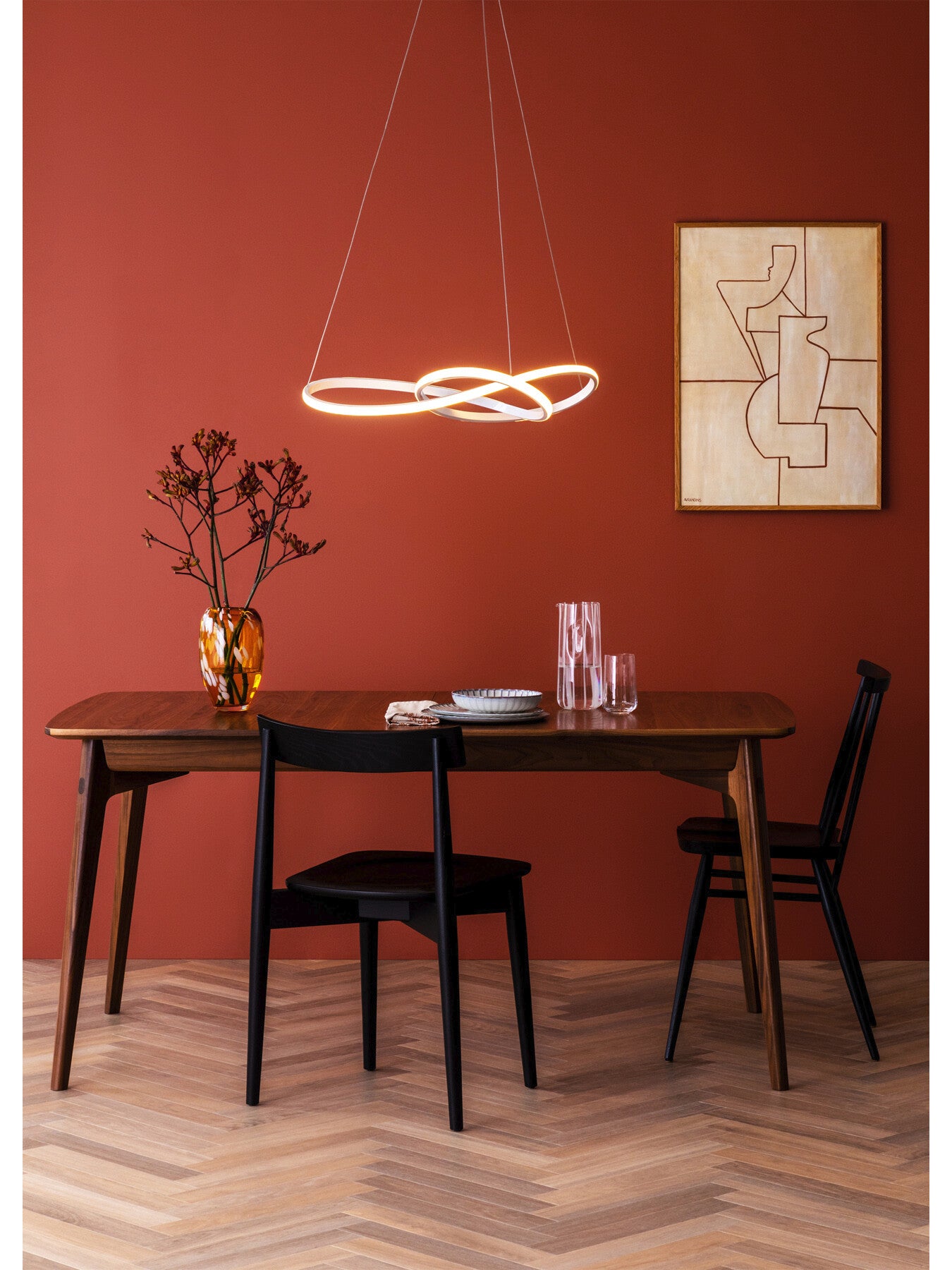 Ribbon LED Pendant Glossy White