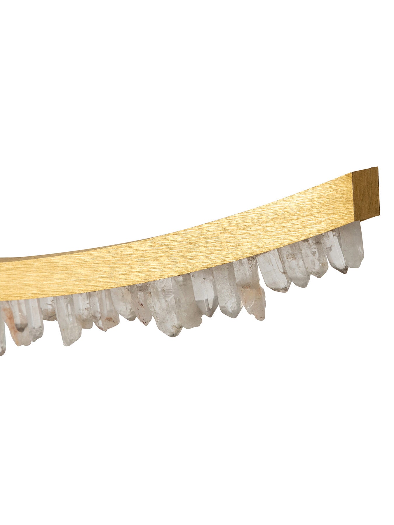 Rock Crystal LED Pendant Brushed Gold