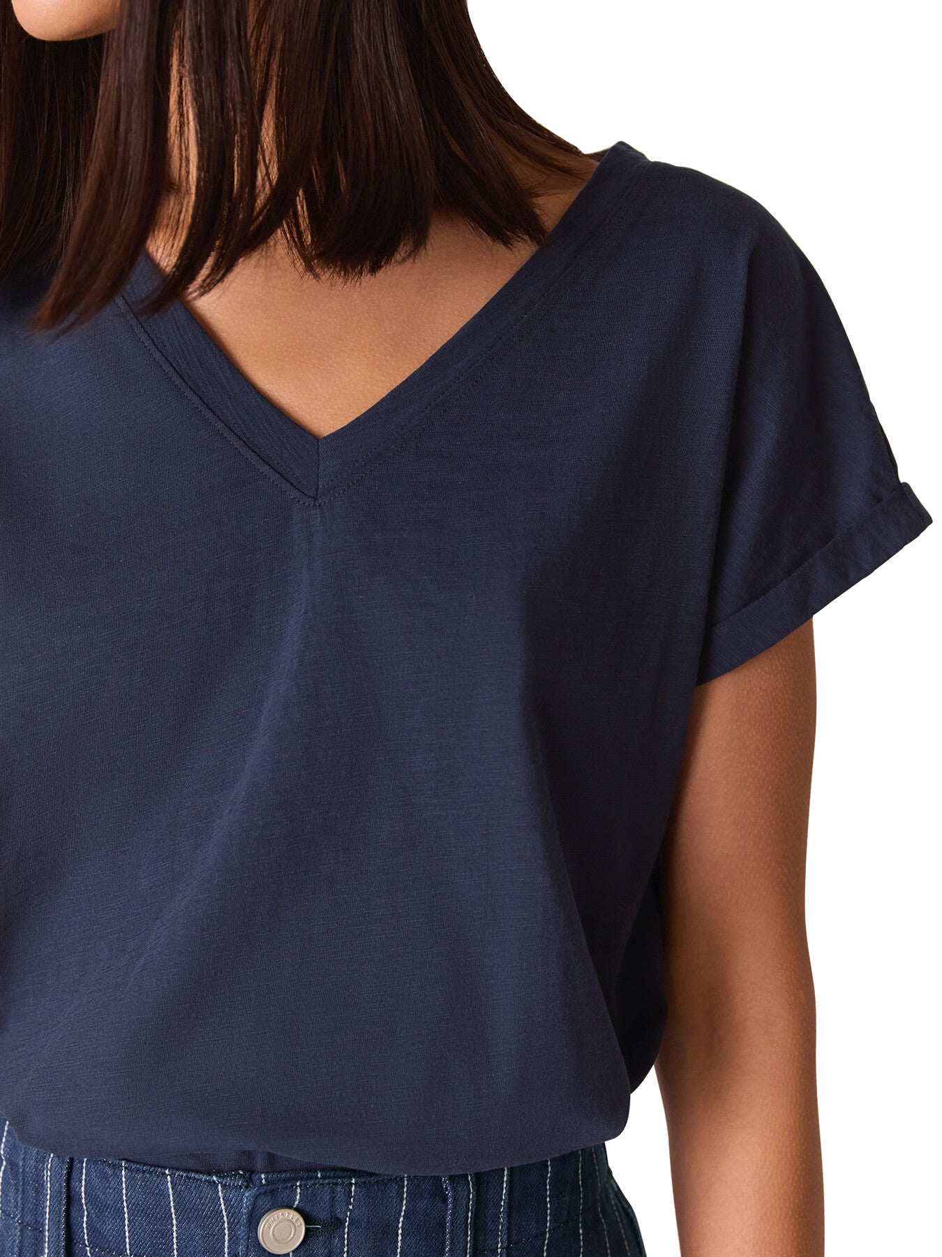 Willa V-Neck Cap Sleeve Tee