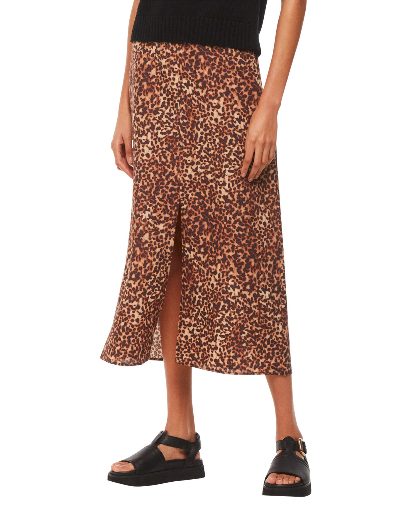 Marble Spot Front Split Skirt