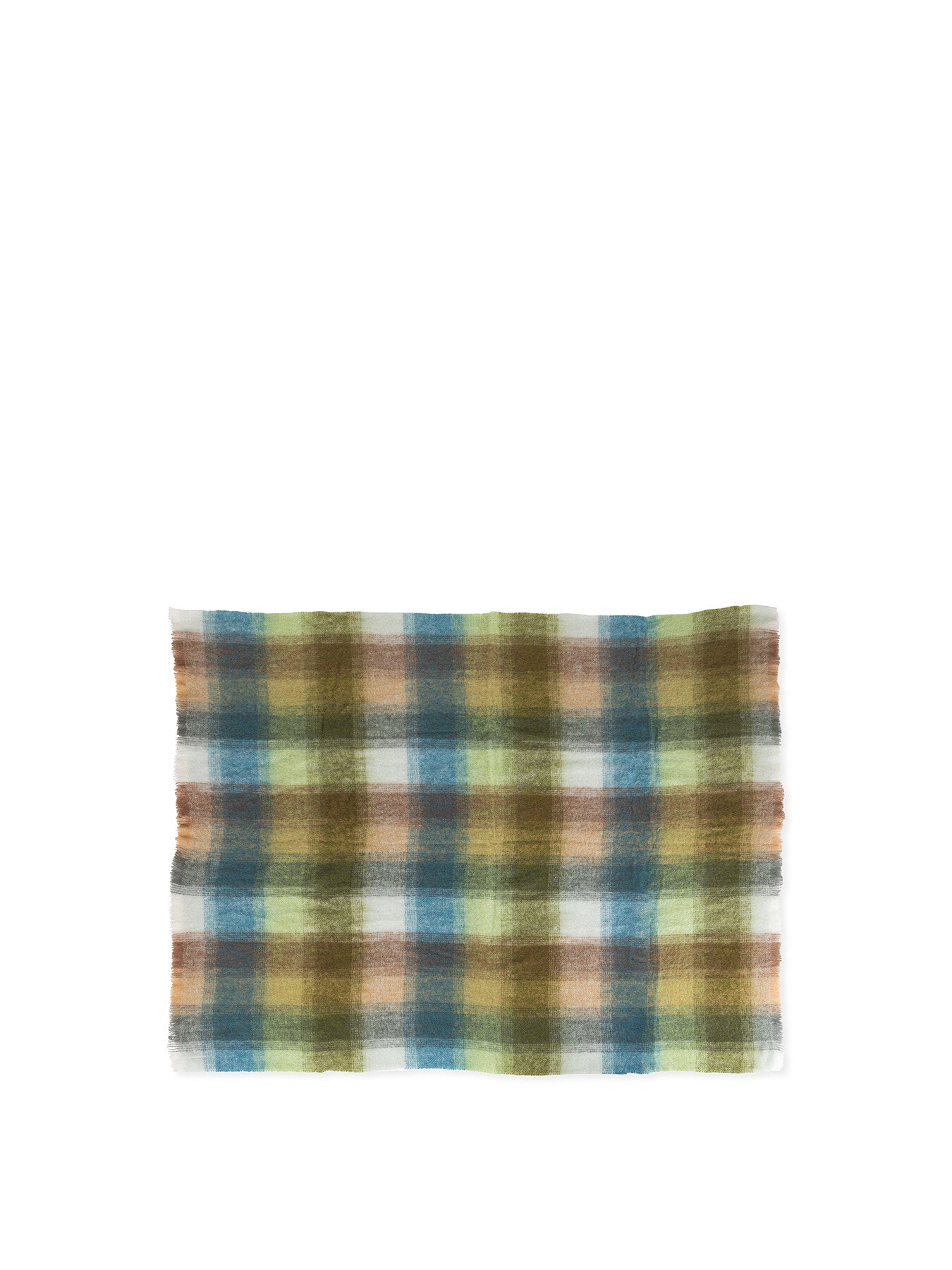 Mohair Check Throw green