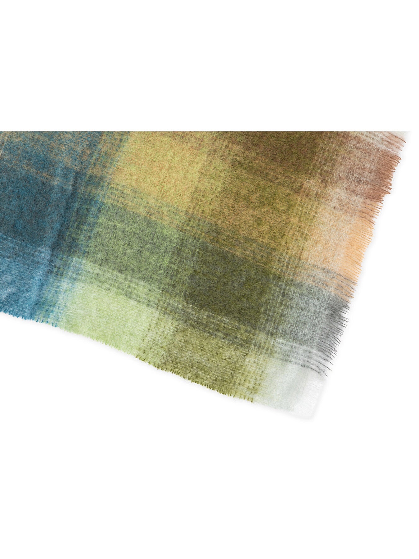 Mohair Check Throw green