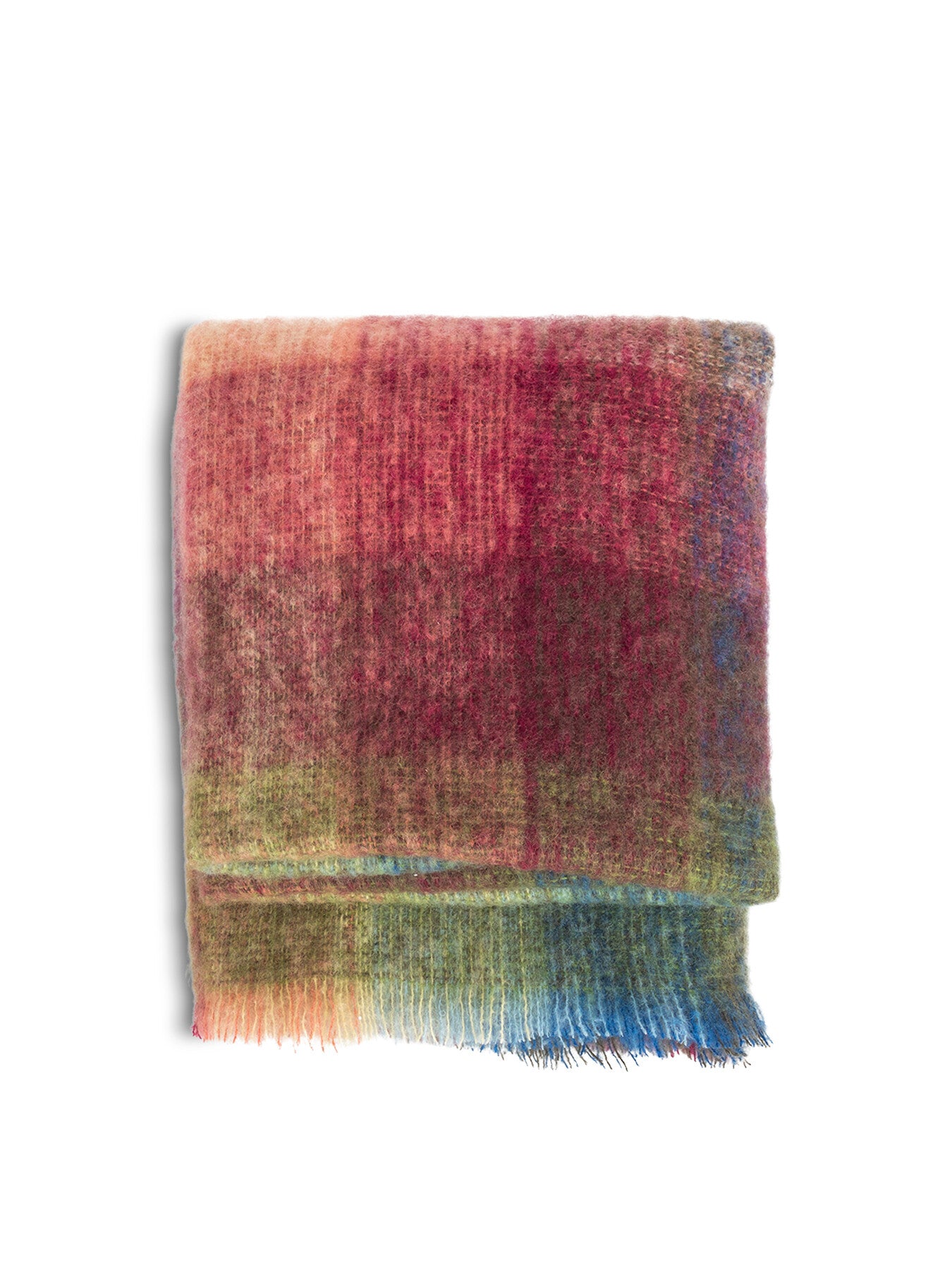 Mohair Check Throw purple