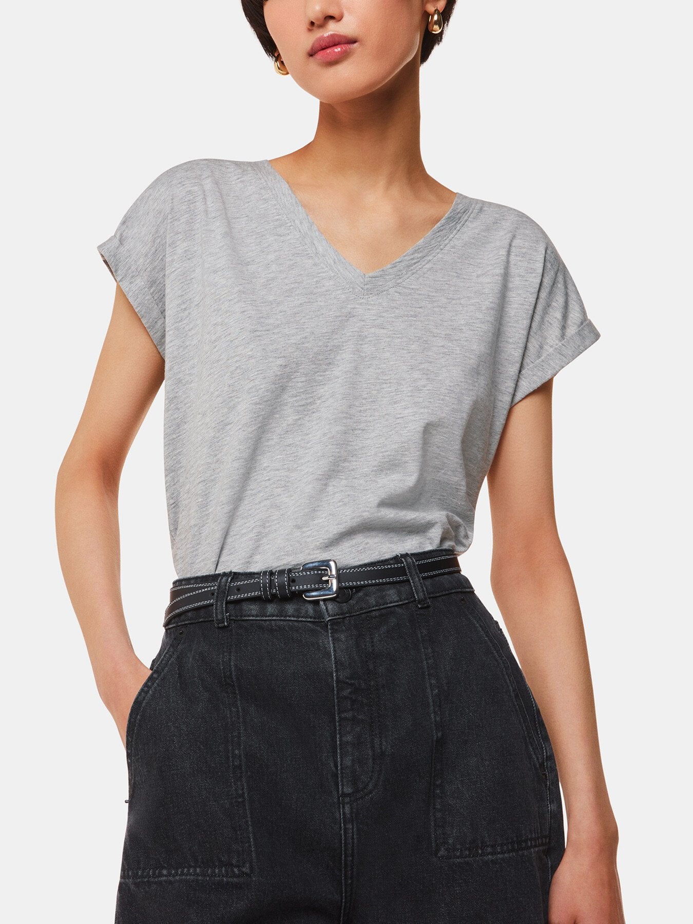 Willa V-Neck Cap Sleeve Tee