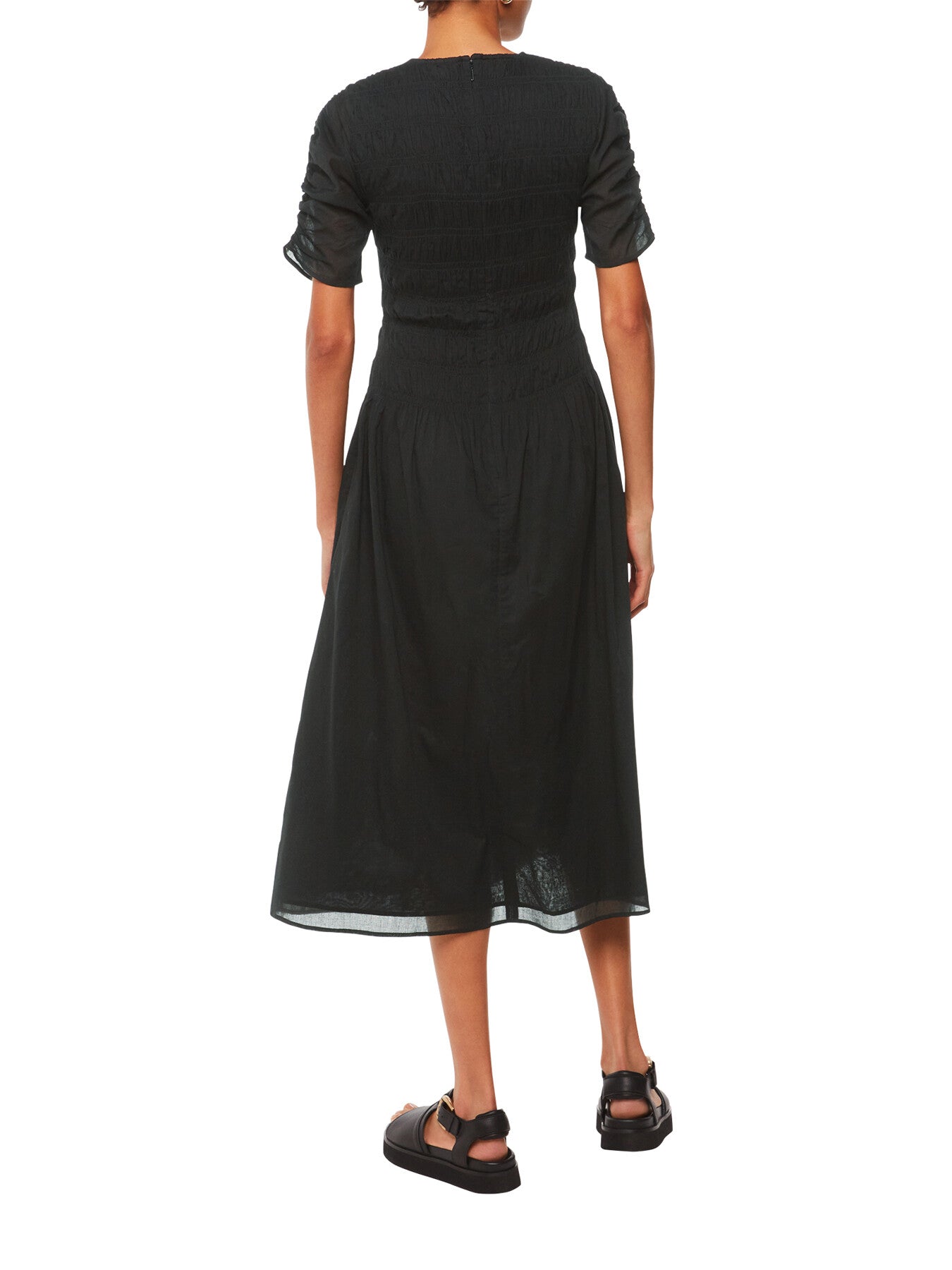 Black Avery Smocked Dress