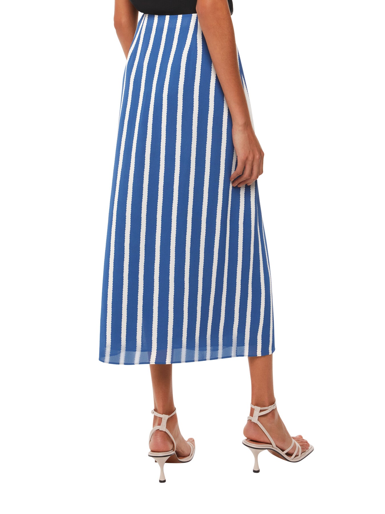 Crinkle Stripe Midi Skirt