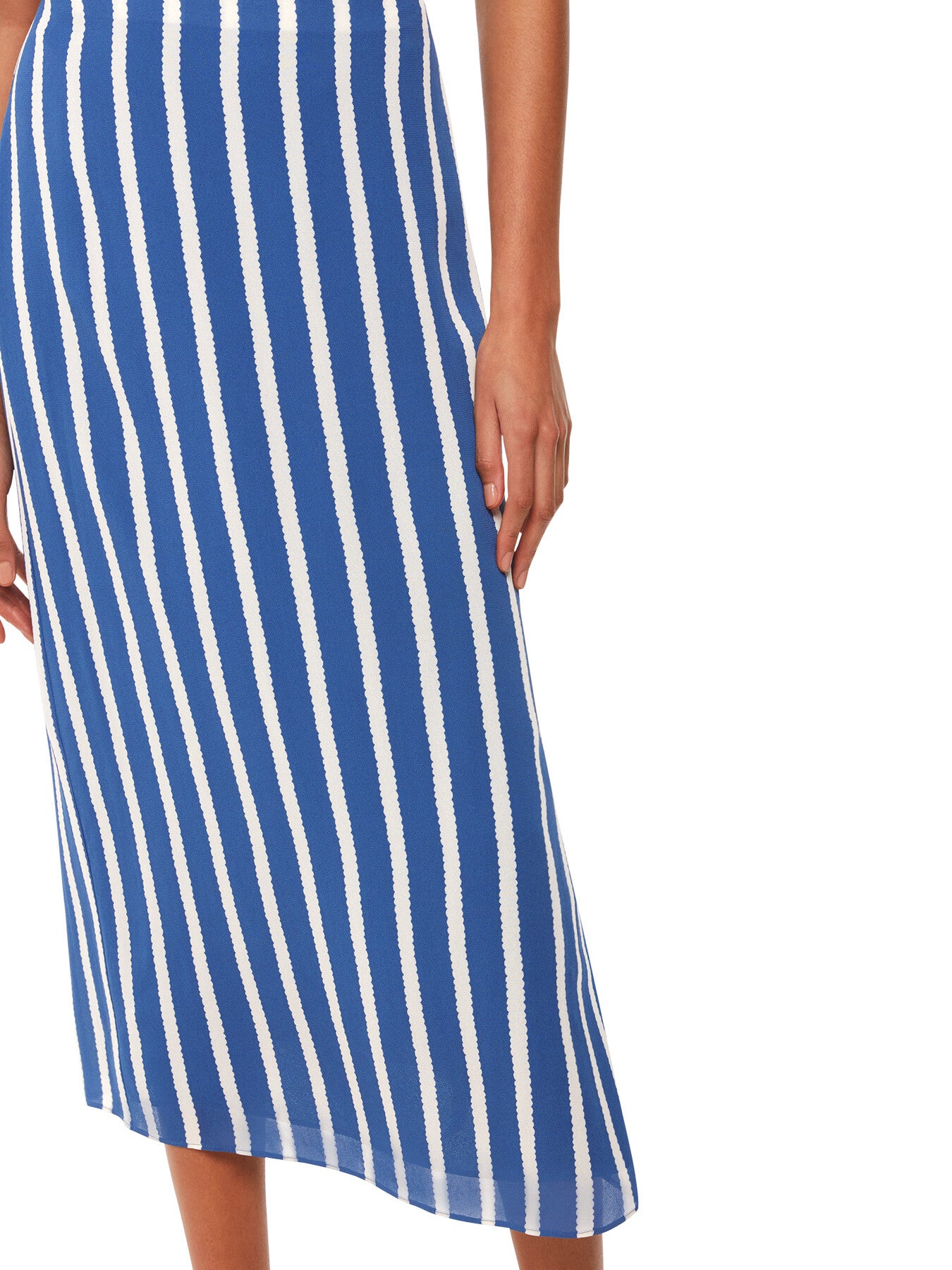 Crinkle Stripe Midi Skirt